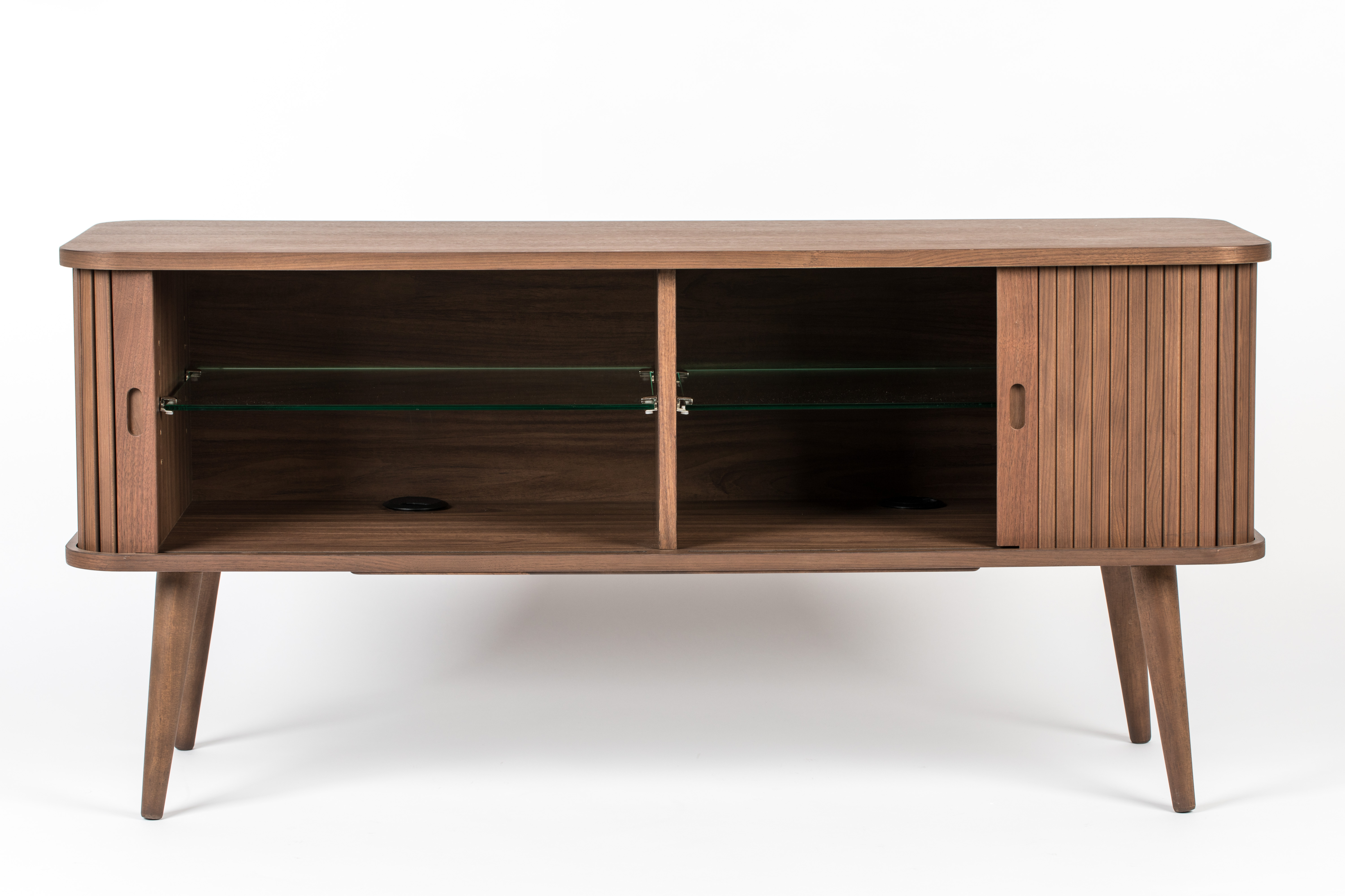 Dressoir Barbier met 2 schuifdeuren - natuur walnoot