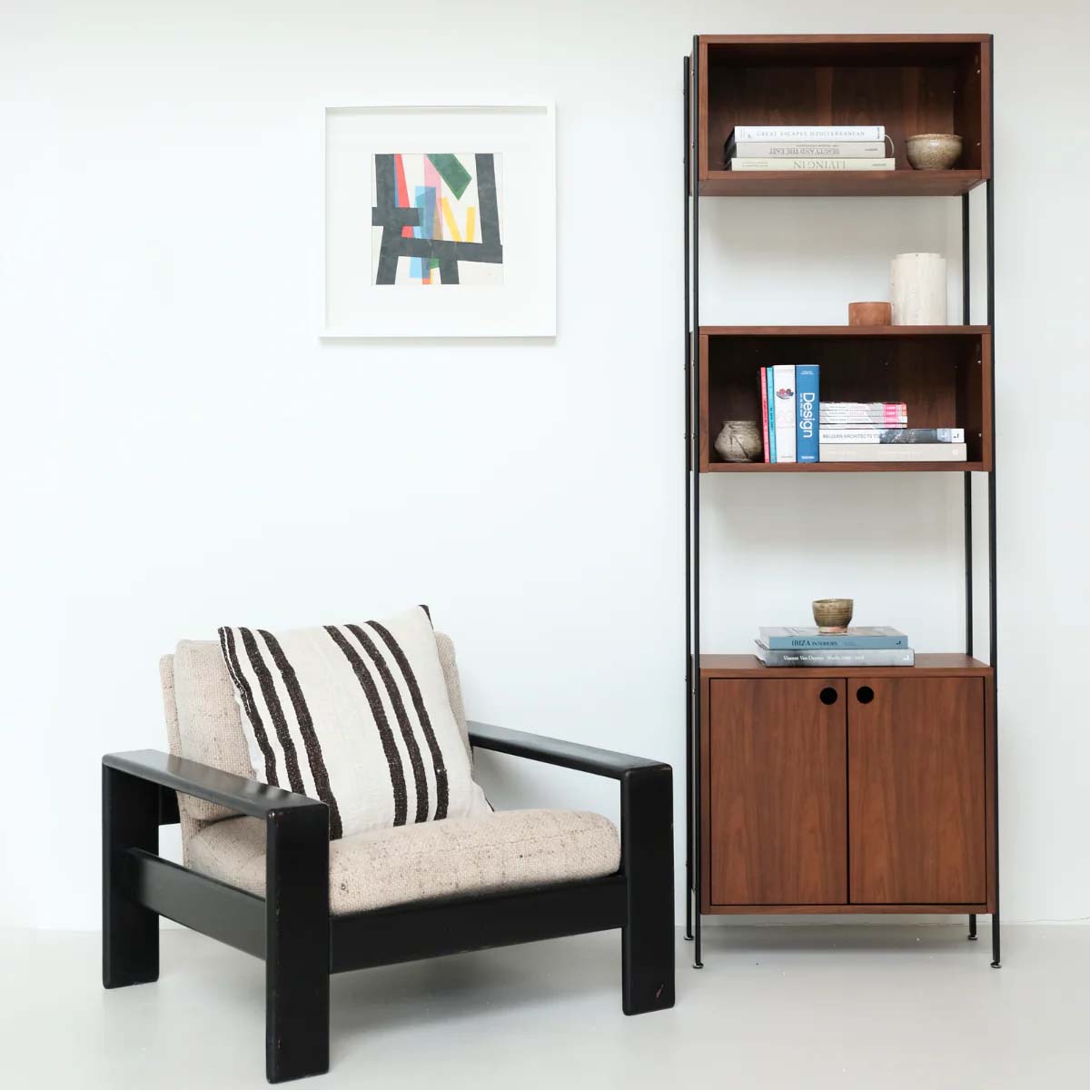 Wandkast in fineerhout B62cm - walnoot