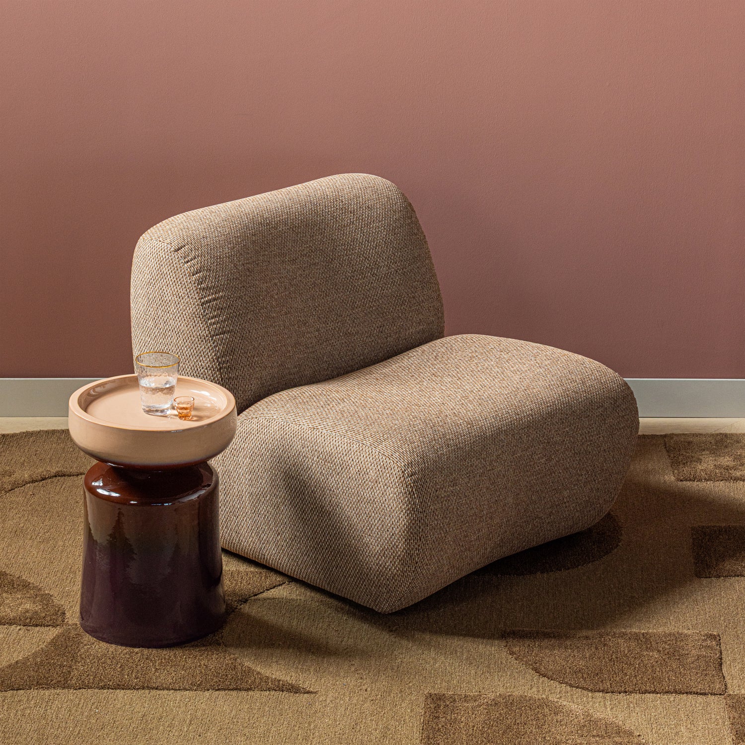 Bijzettafel Tumo - keramiek paars/bruin