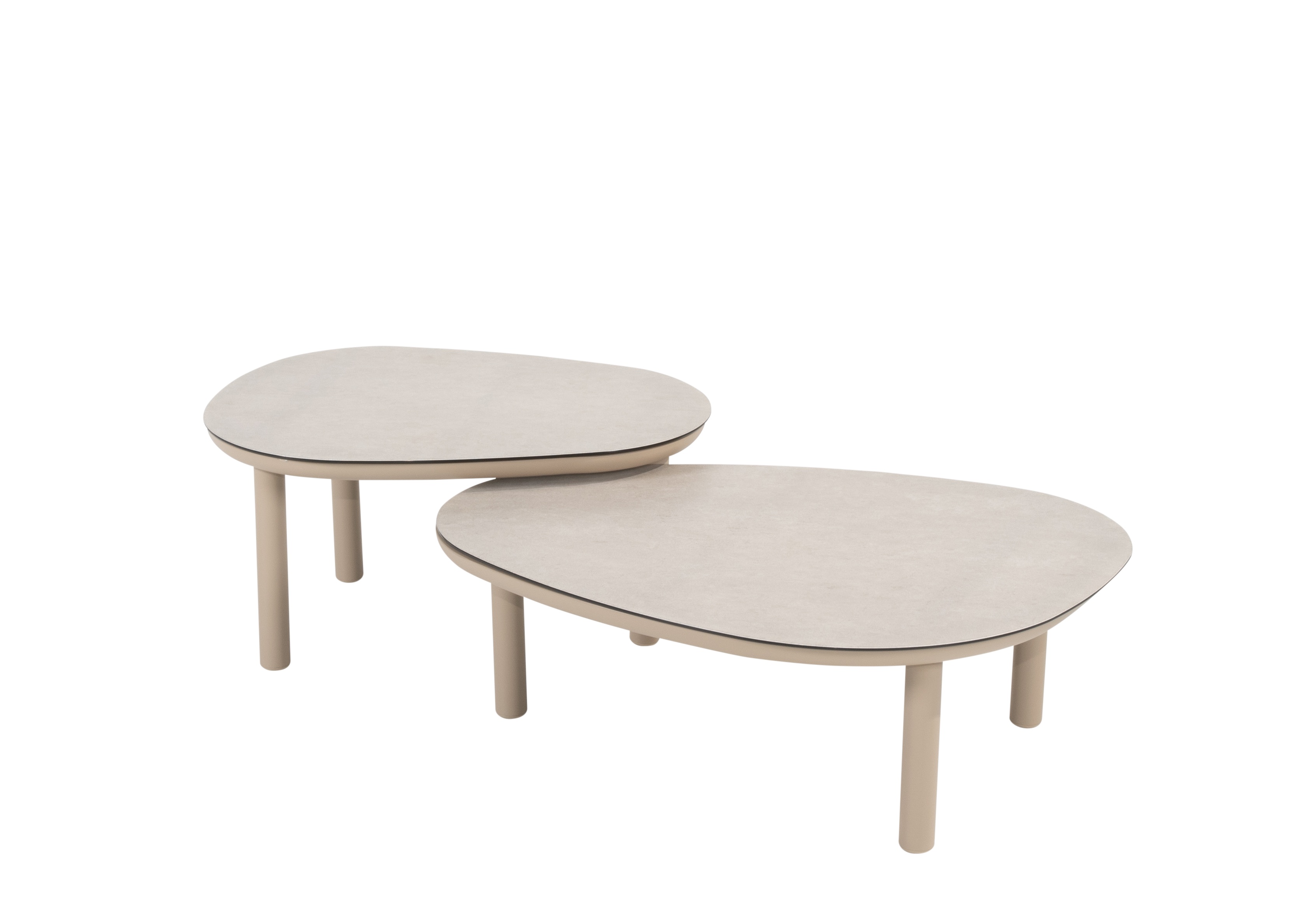 Set v/2 salontafels Monroe - 80cm/65cm - latte