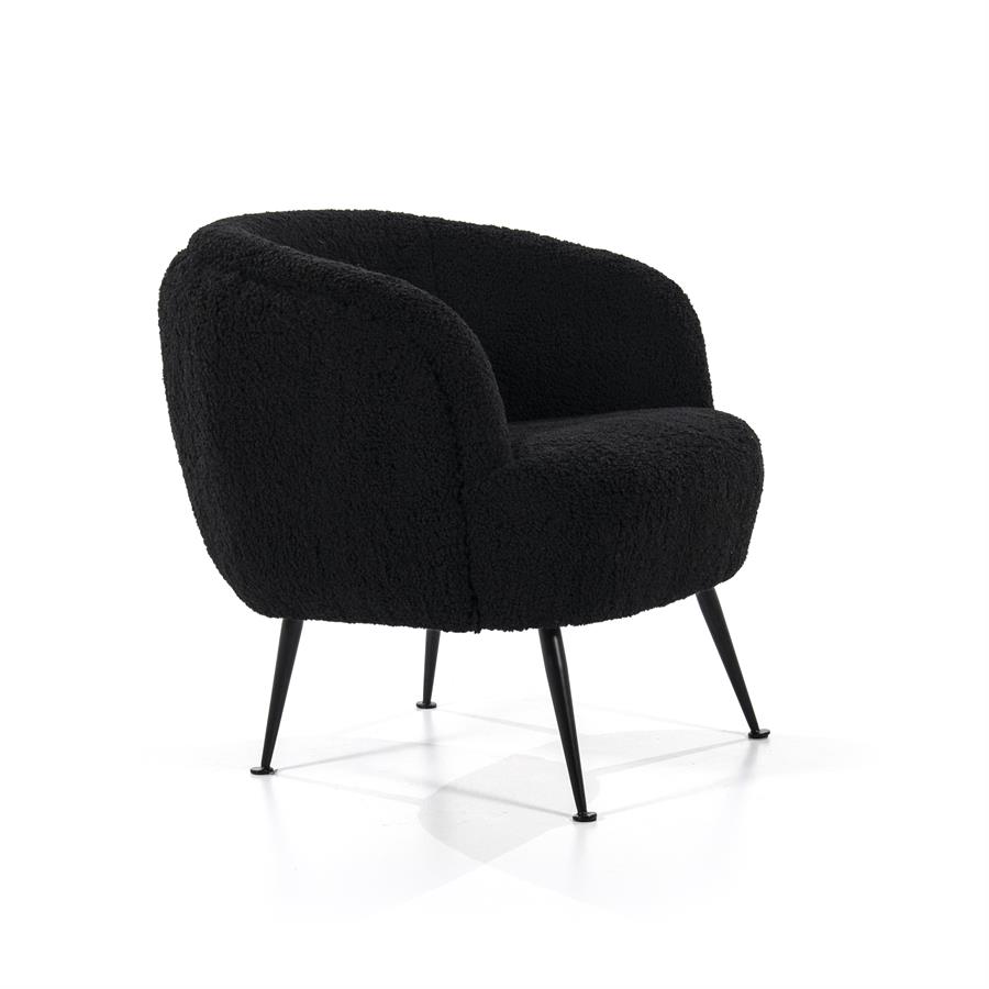 Fauteuil bouclé - zwart