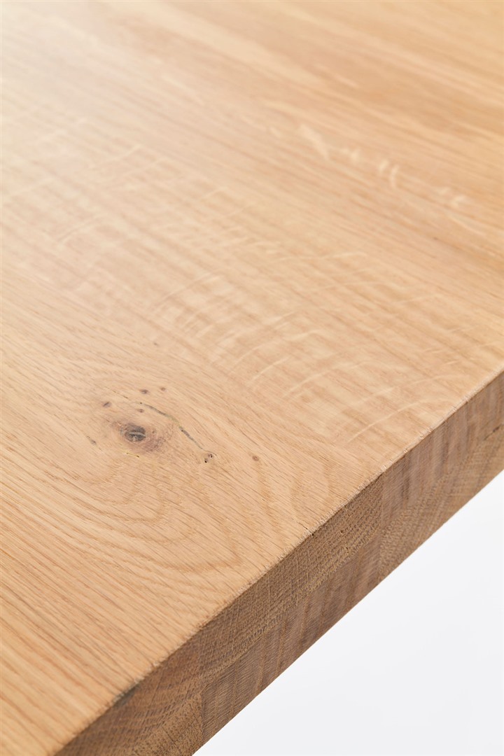 Eiken eettafel Abely met kruispoot 180 x 100cm - Smoked Oak hout