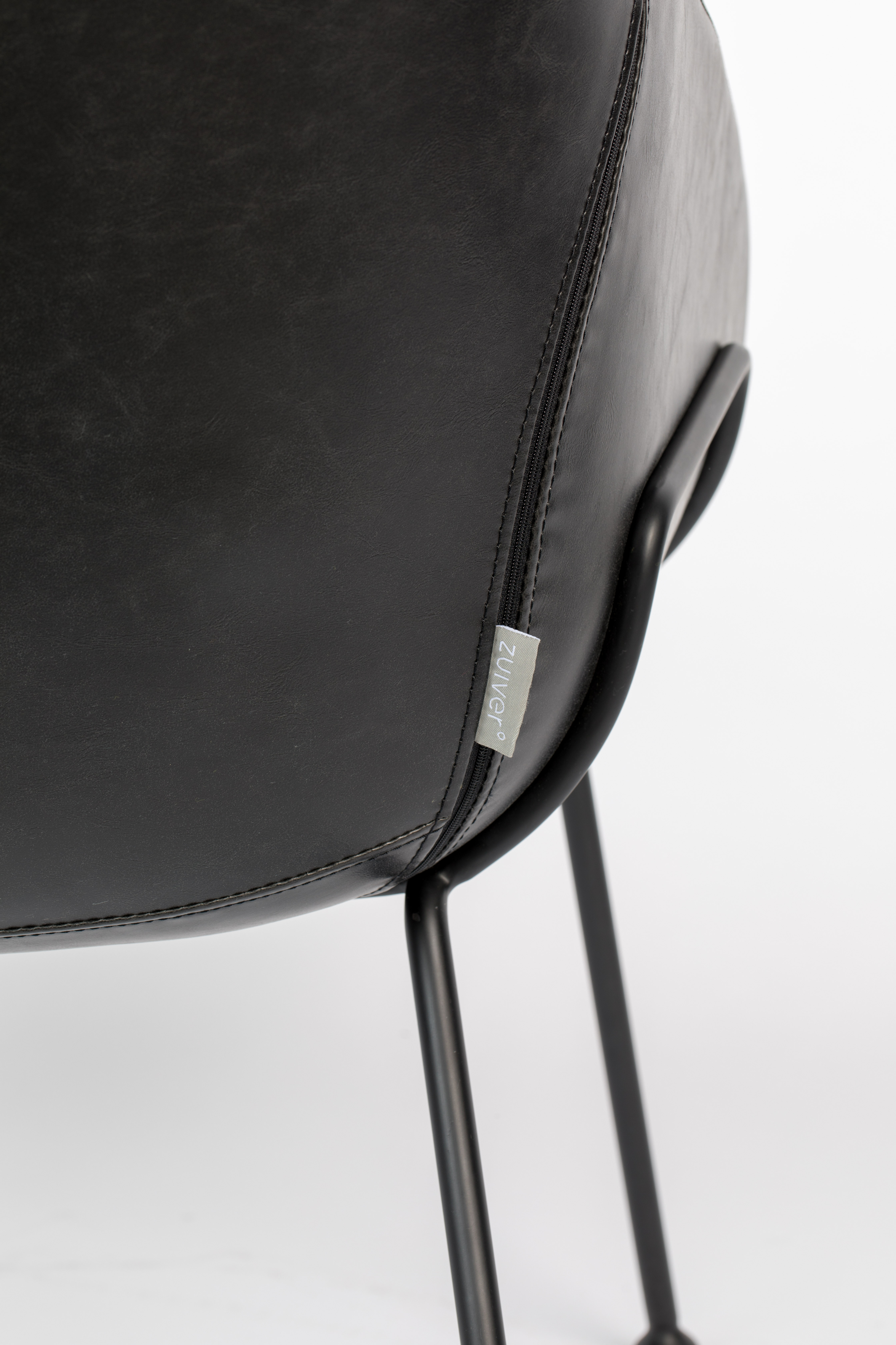 Fauteuil Feston in lederlook - zwart