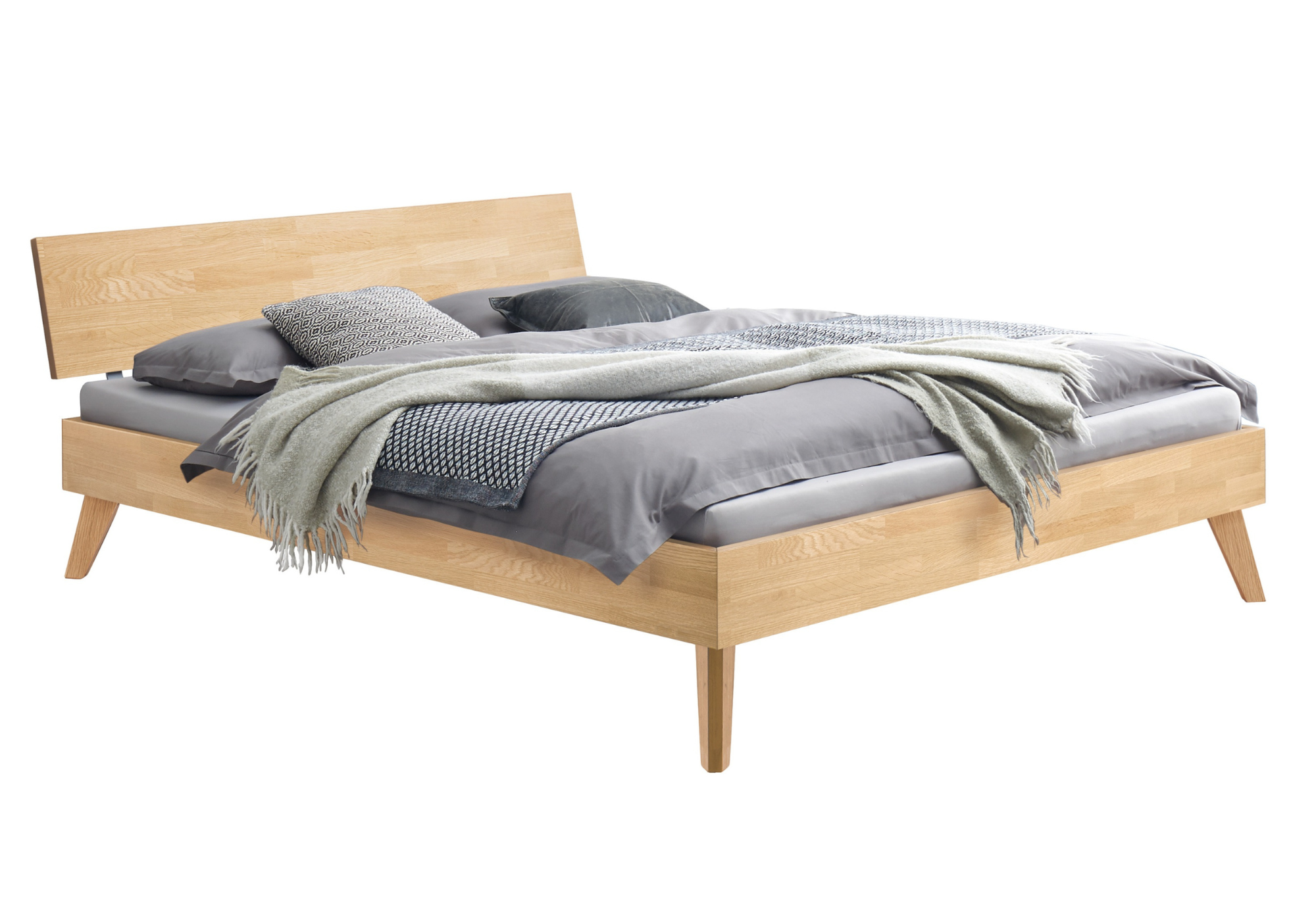 Houten bedkader 160x200cm - Bianco eiken