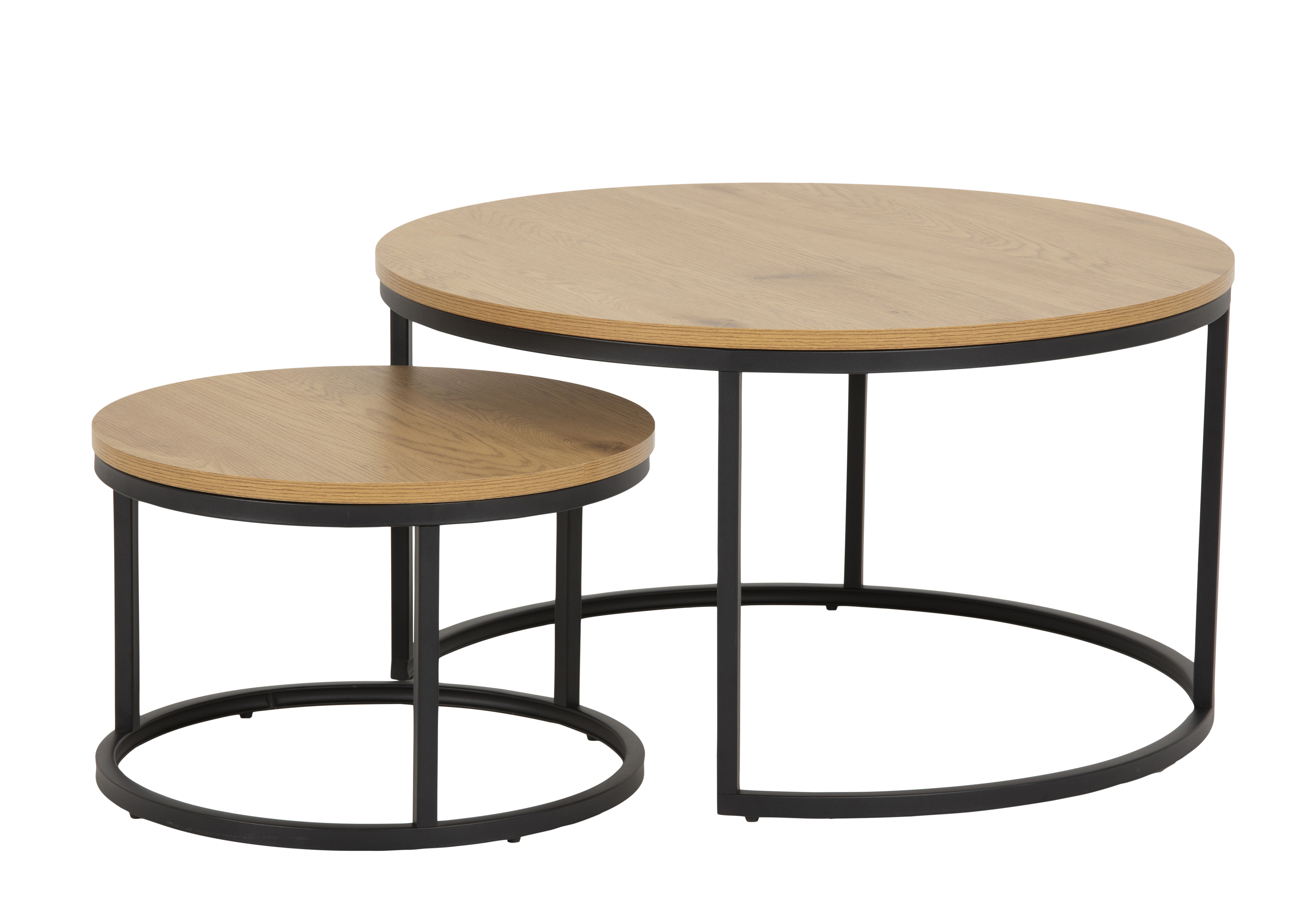 Set van 2 ronde salontafels - hout
