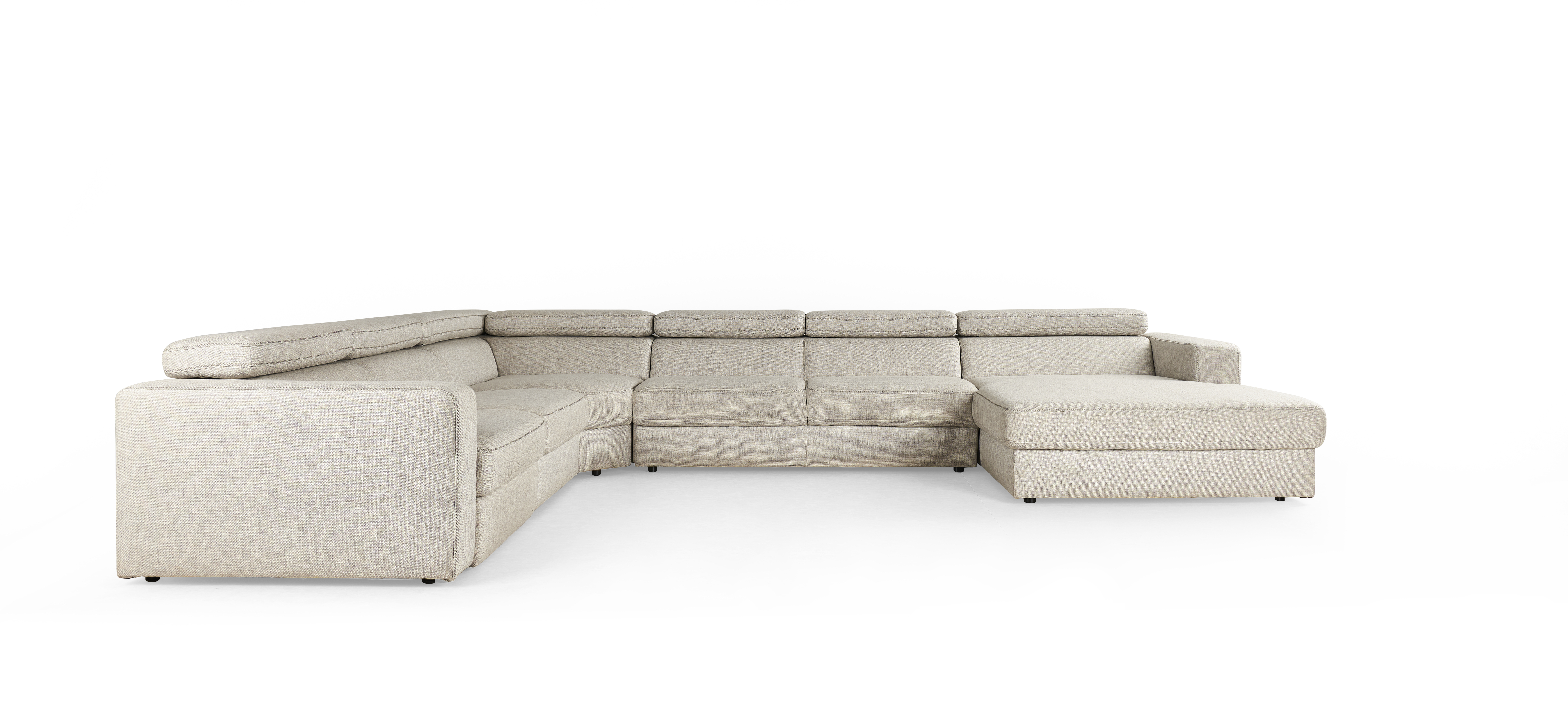 Hoeksalon U-vorm met relax (links) - beige