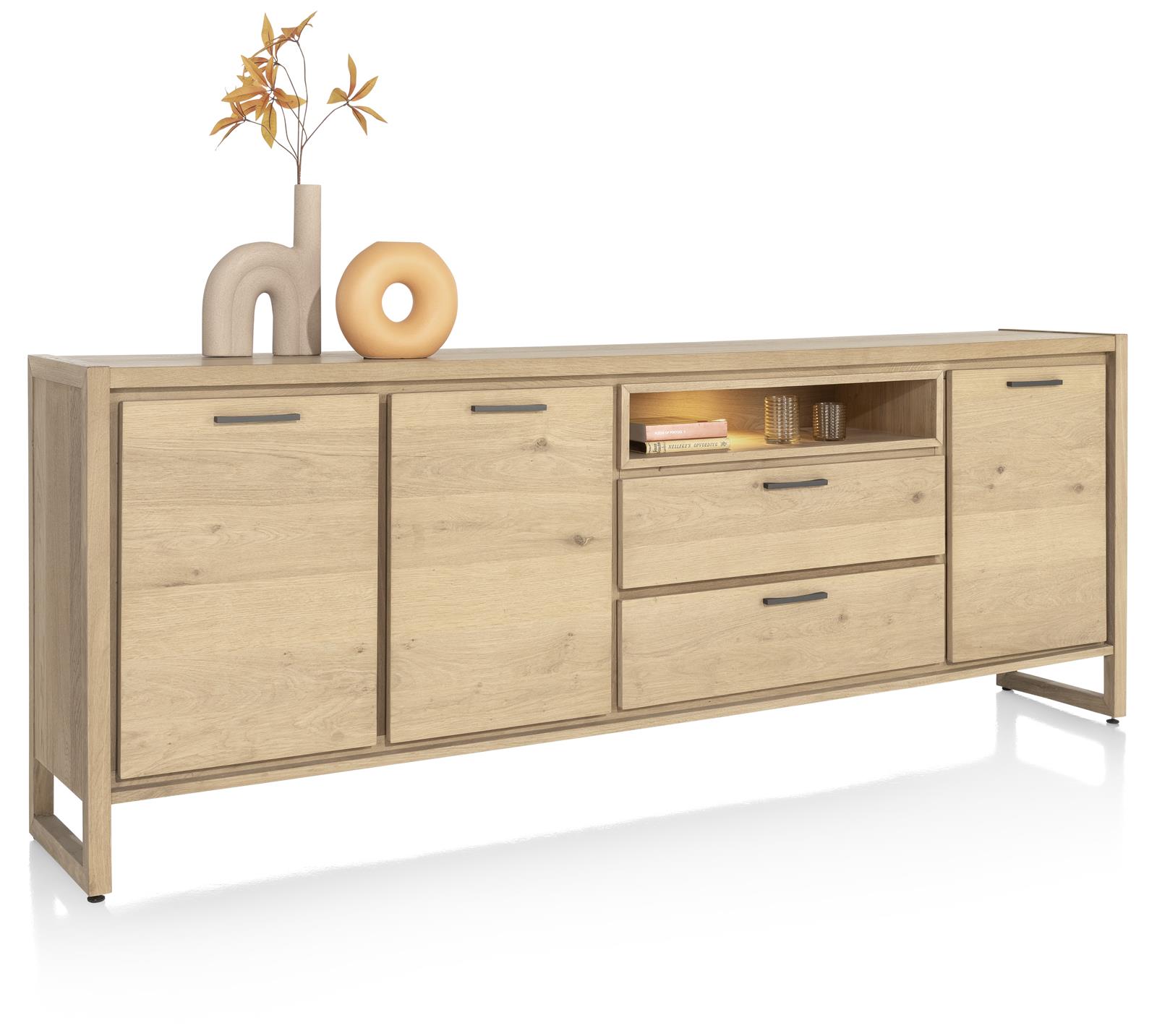 Dressoir Nystead met 3 deuren en 2 lades - natuur eiken