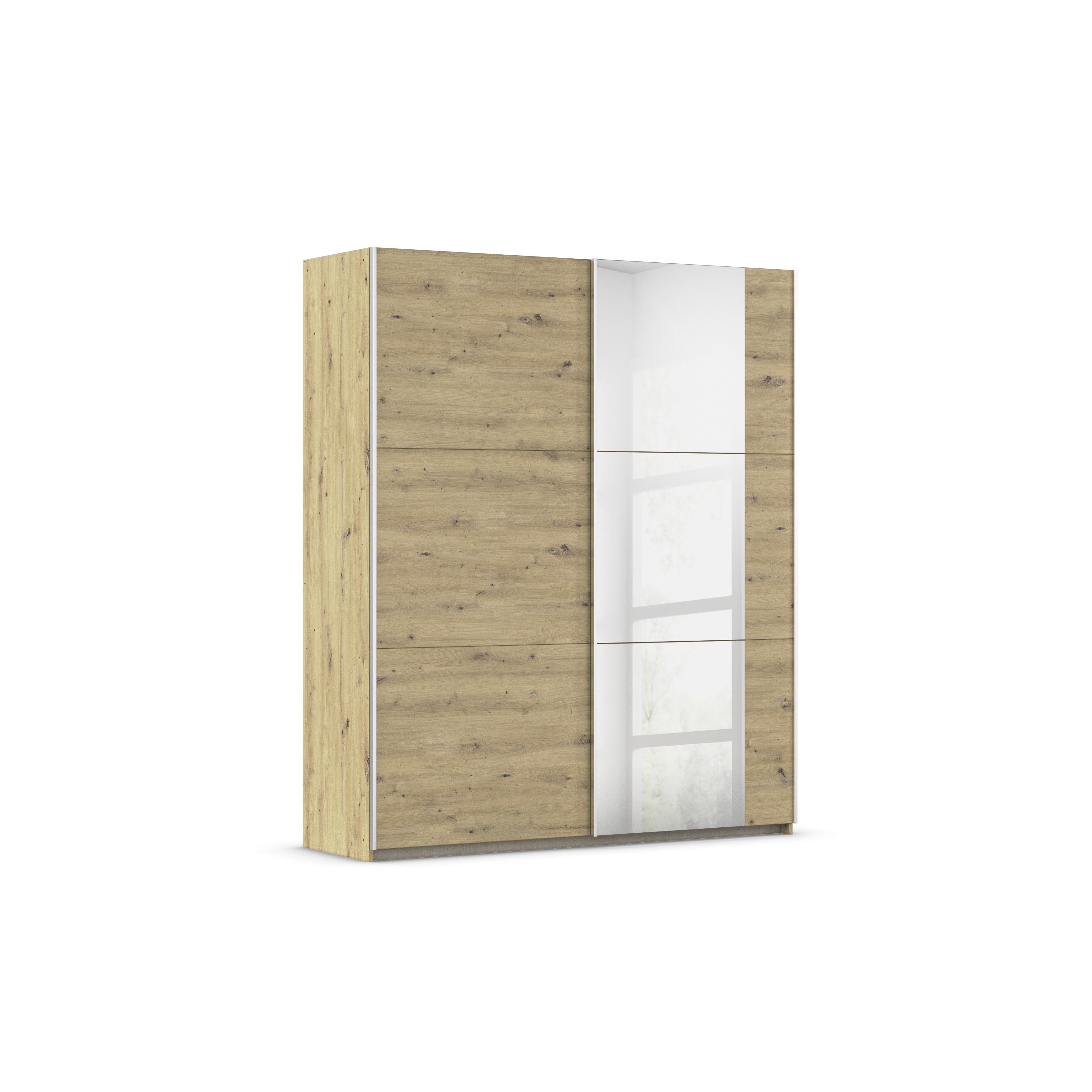 Schuifdeurkast met spiegel 175x210cm - natuur