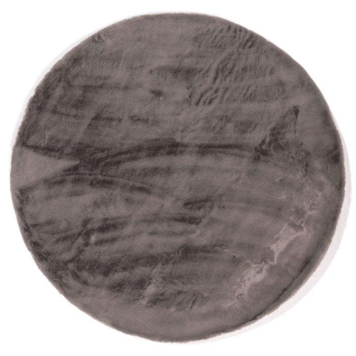 Rond tapijt Plush dia. 120cm - donkergrijs