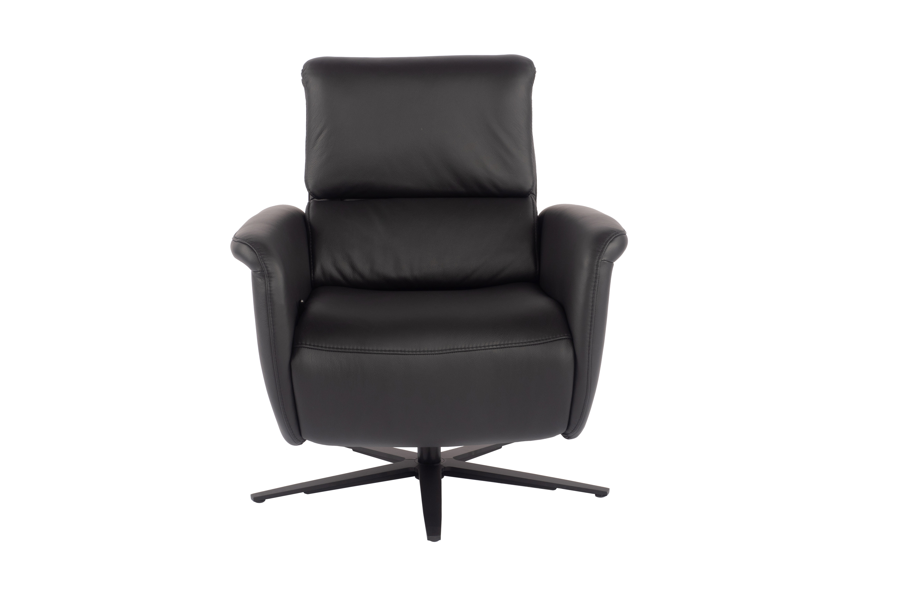 Relaxzetel in leder met verstelbare rug Medium - Credo zwart