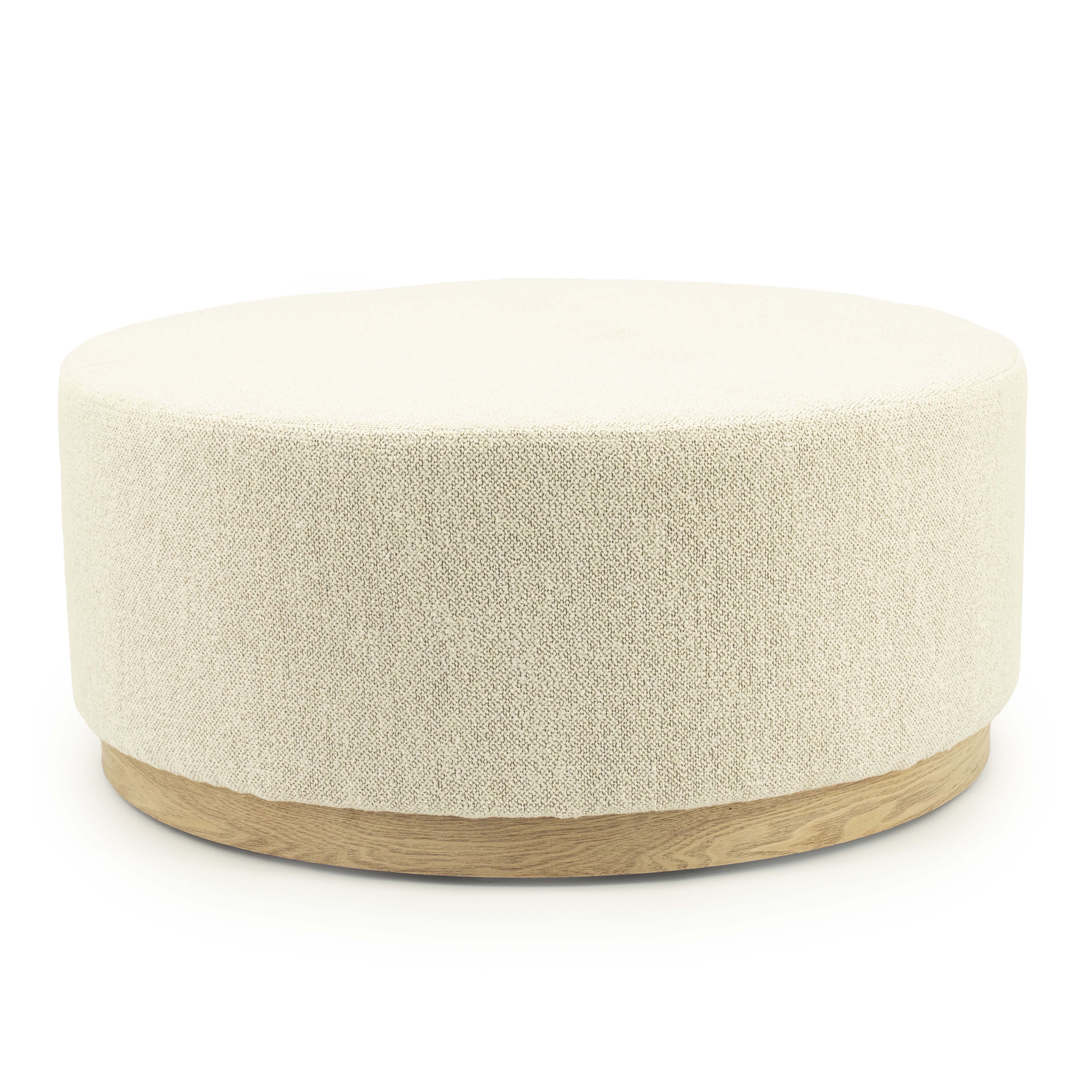 Poef diam.80cm in bouclé stof- beige