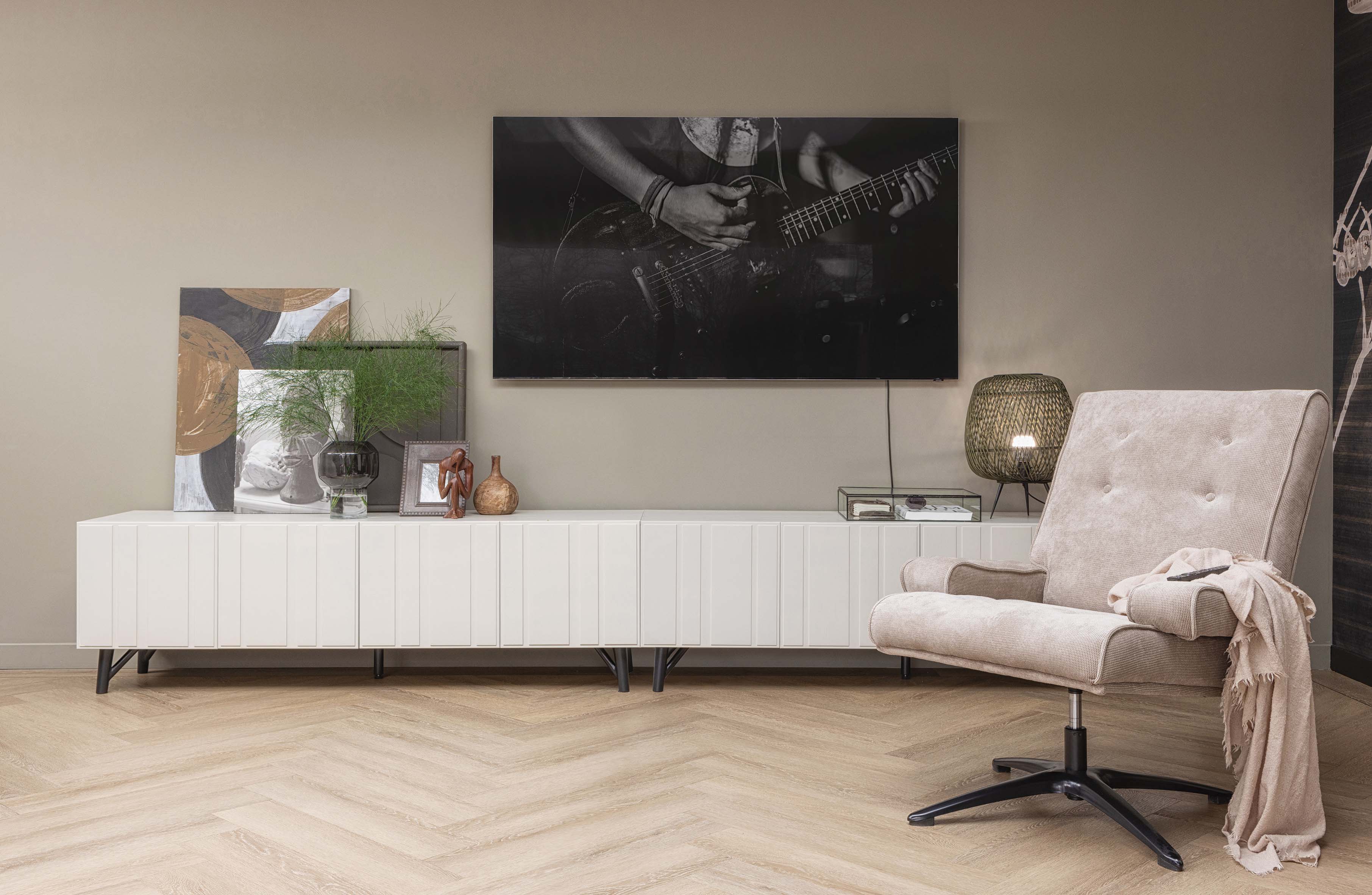 Tv-meubel Miller met 4 deuren - wit