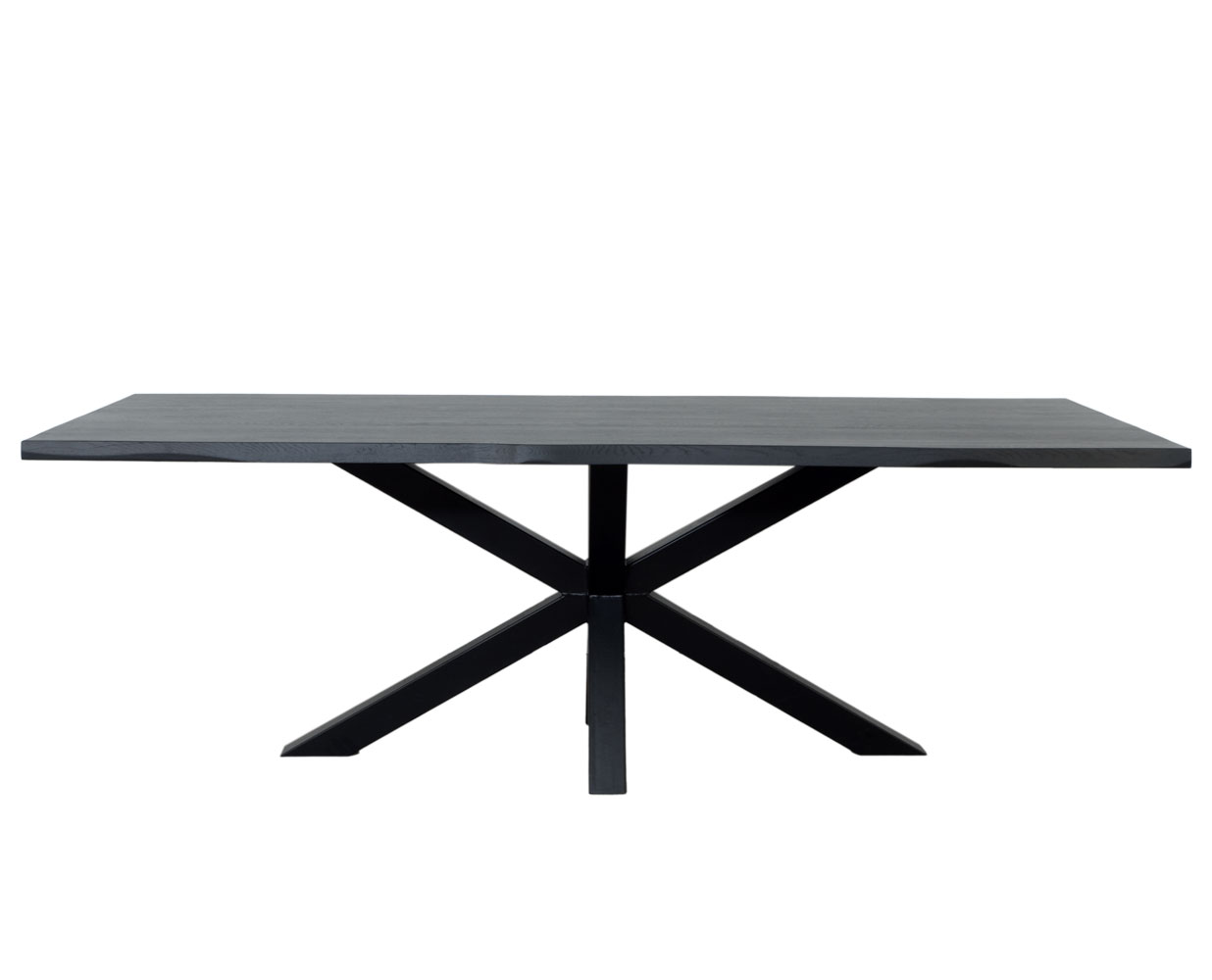 Eiken eettafel Abely met kruispoot 230 x 100cm - zwart