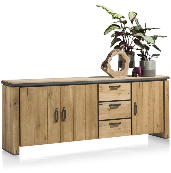 Dressoir Farmland met 3 deuren en 3 lades B240cm - natuur