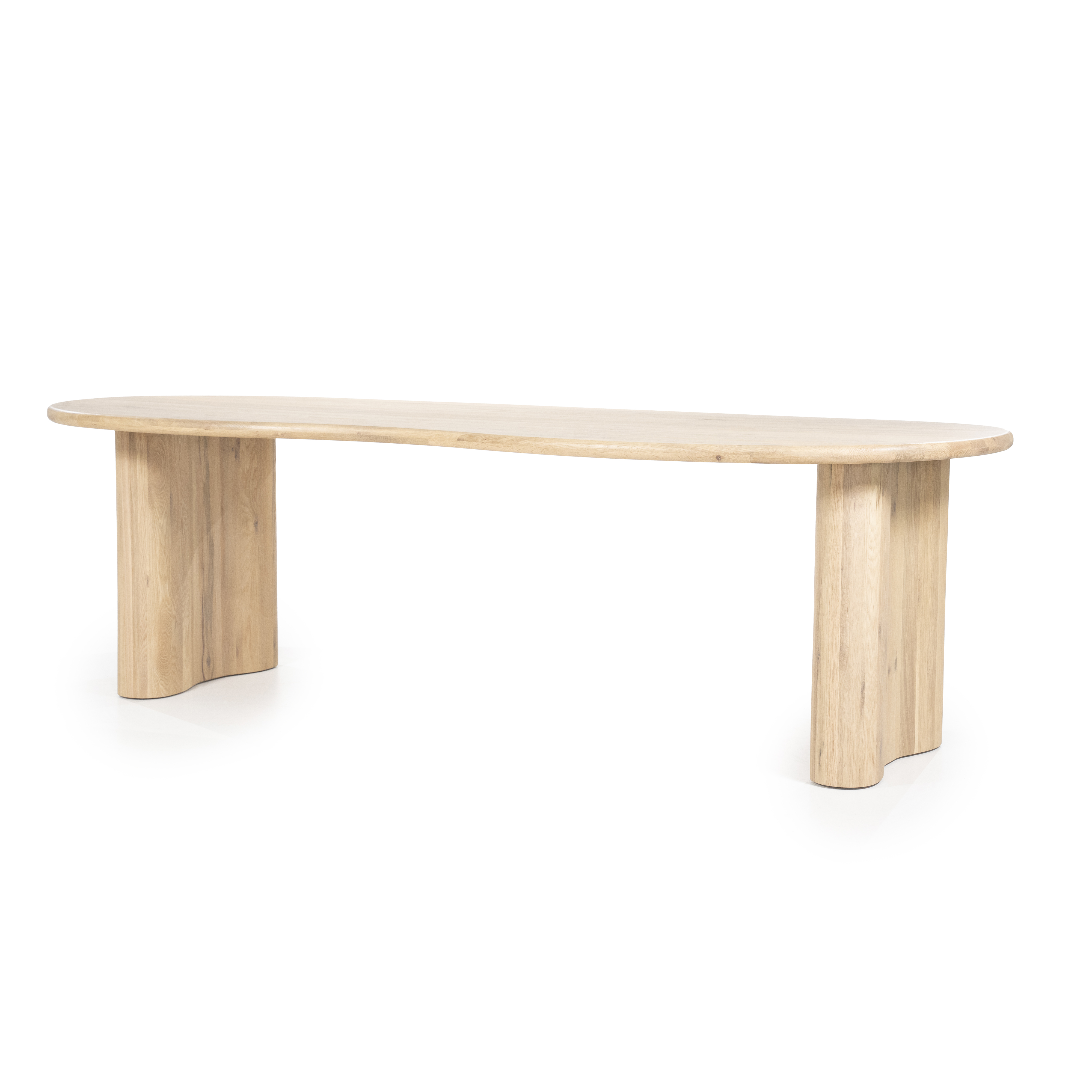 Organische eettafel 250x110cm in eik - naturel