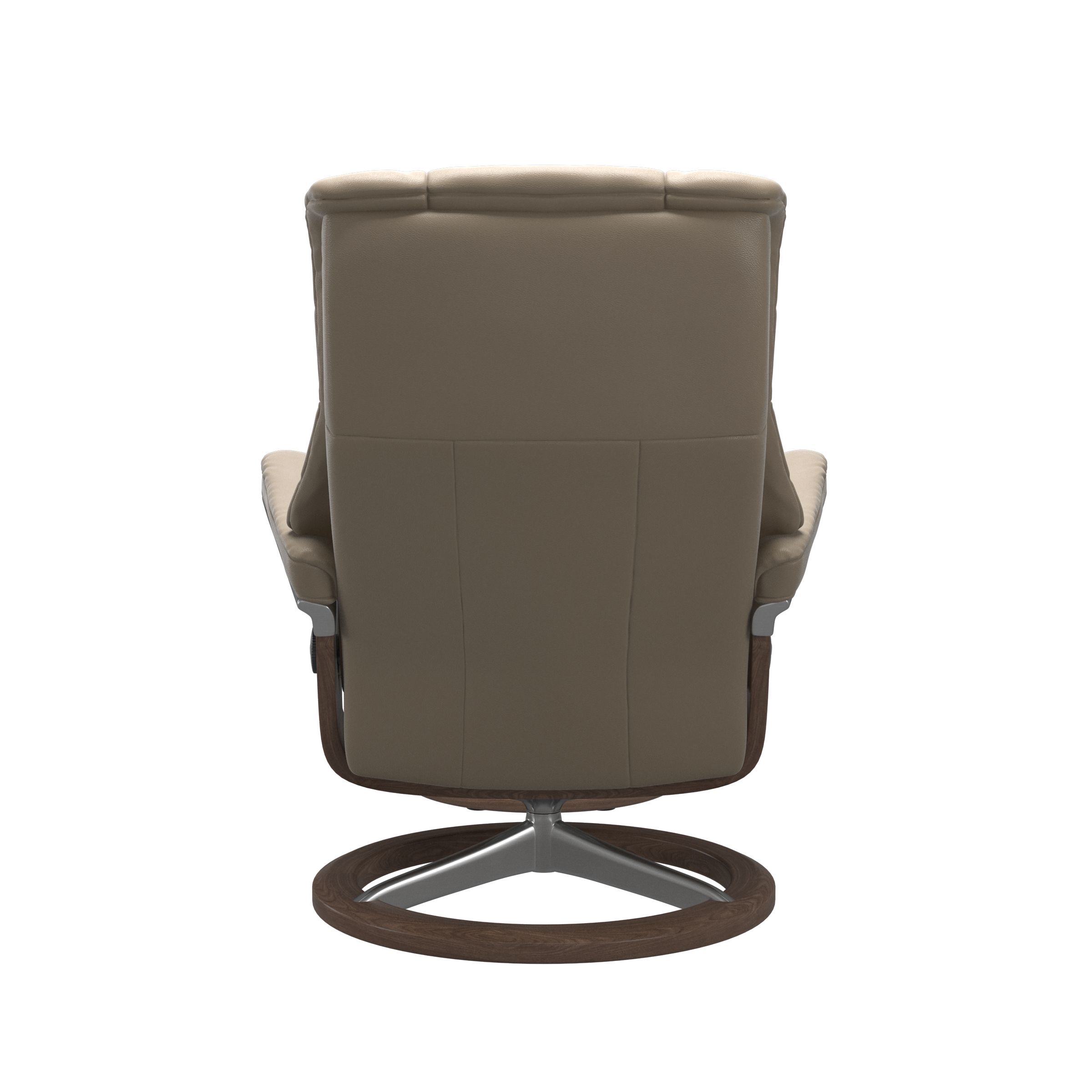 Relaxzetel Mayfair in leder met voetenbank Medium - Fog beige