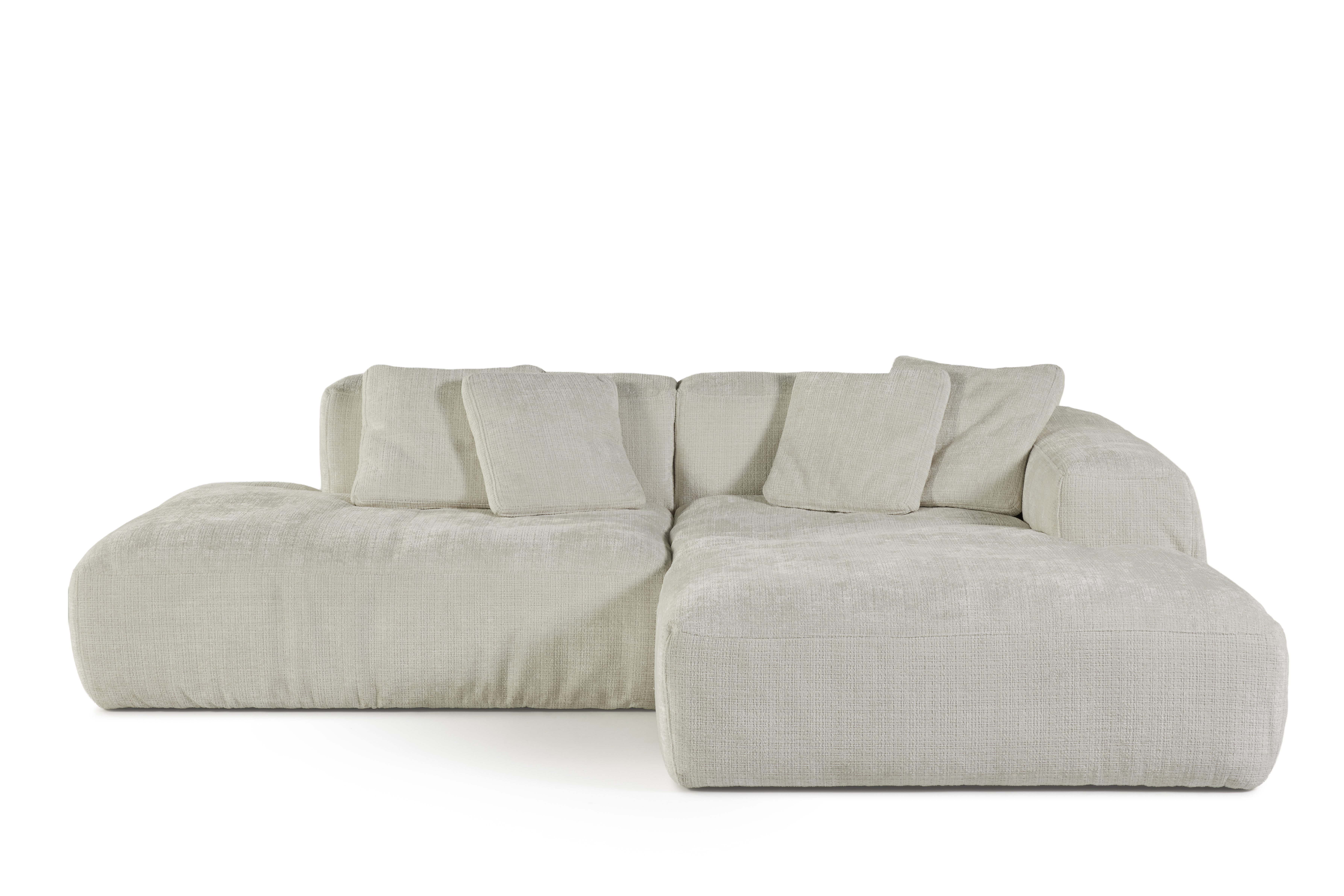 Hoeksalon met longchair (rechts) - Cremona creme