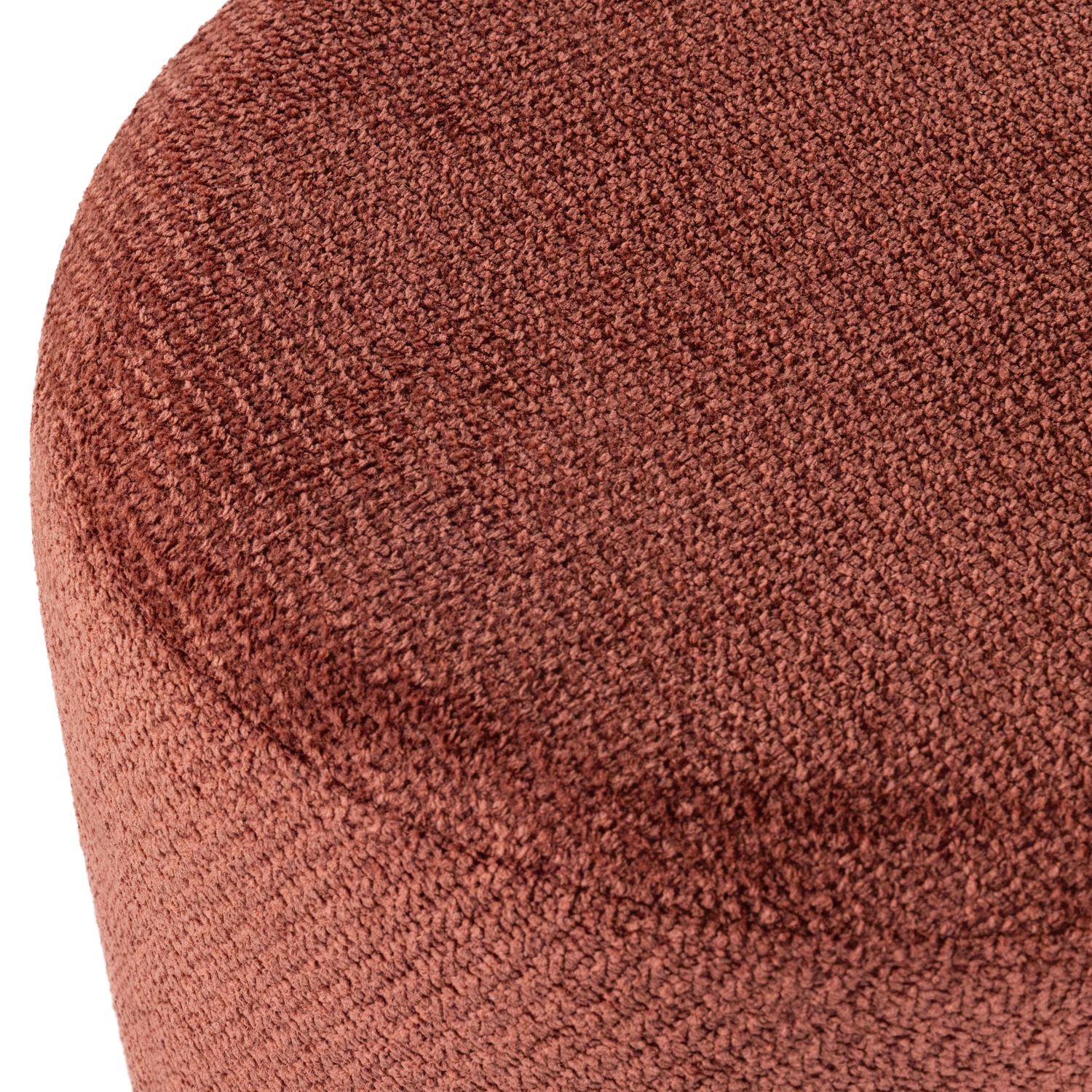 Draaibare poef/bankje Islen - bouclé bordeauxrood