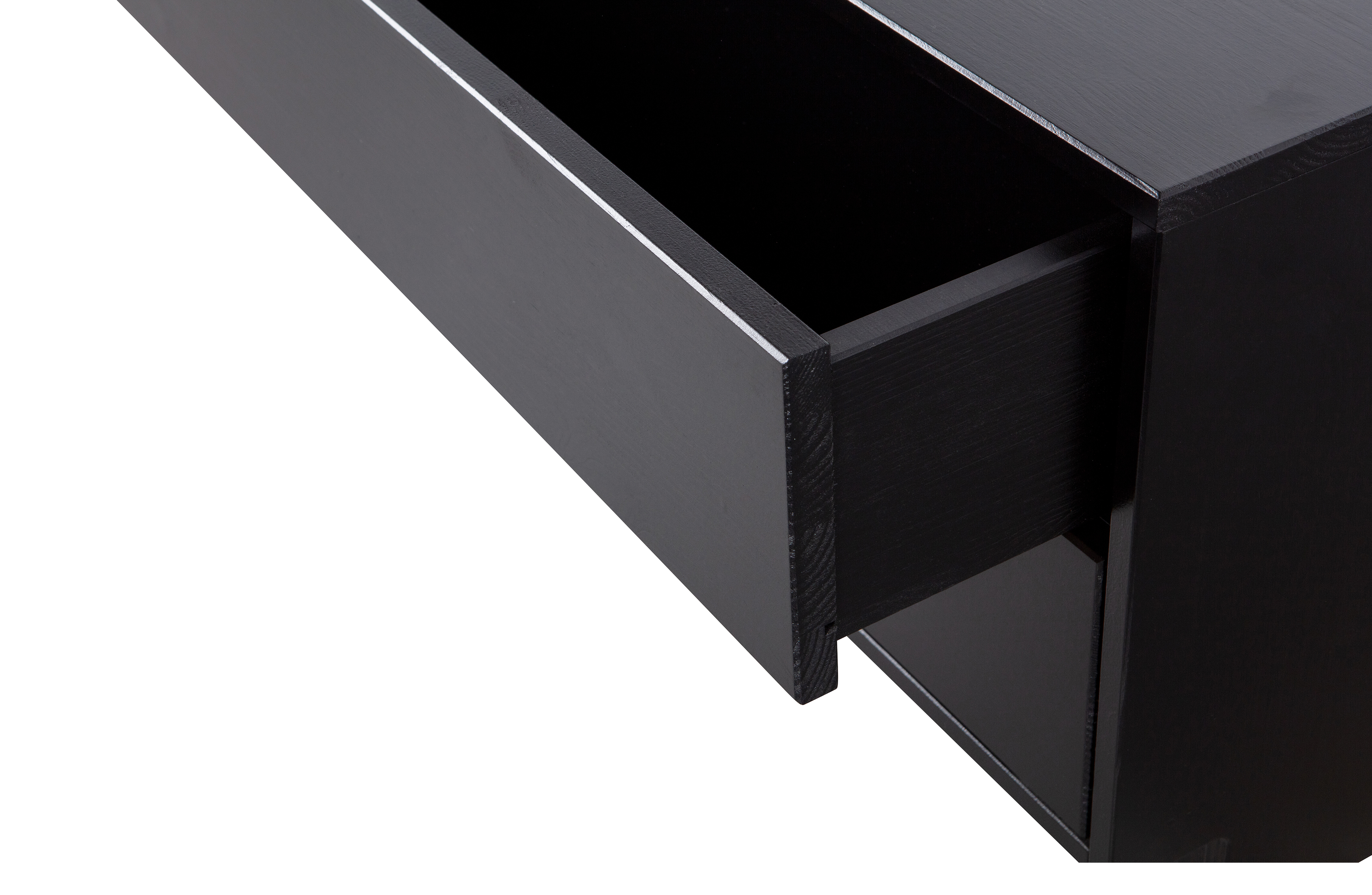 Tv-meubel Finca midden met 2 lades B75cm - zwart