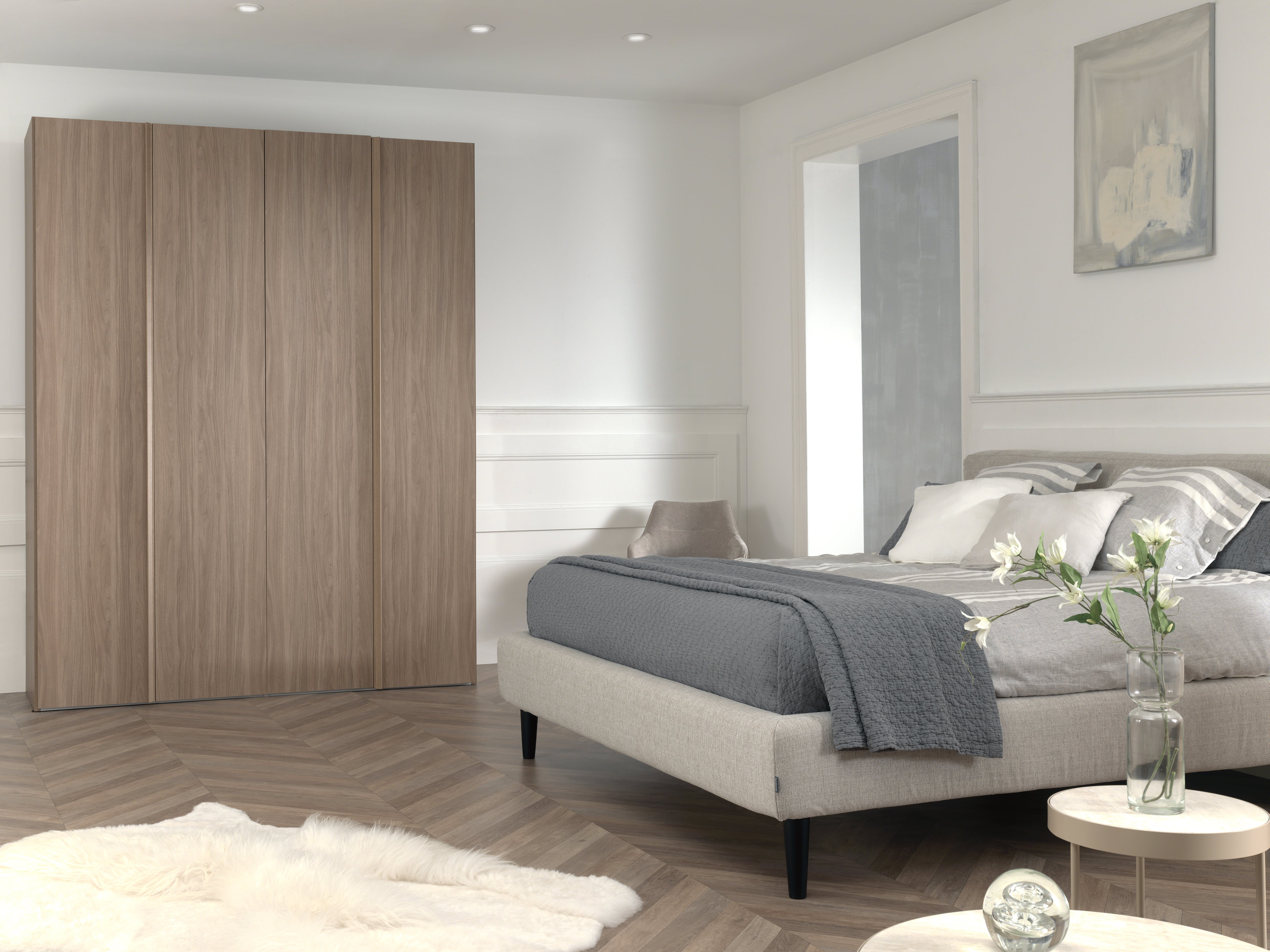 Gestoffeerd bedkader 160x200cm - beige