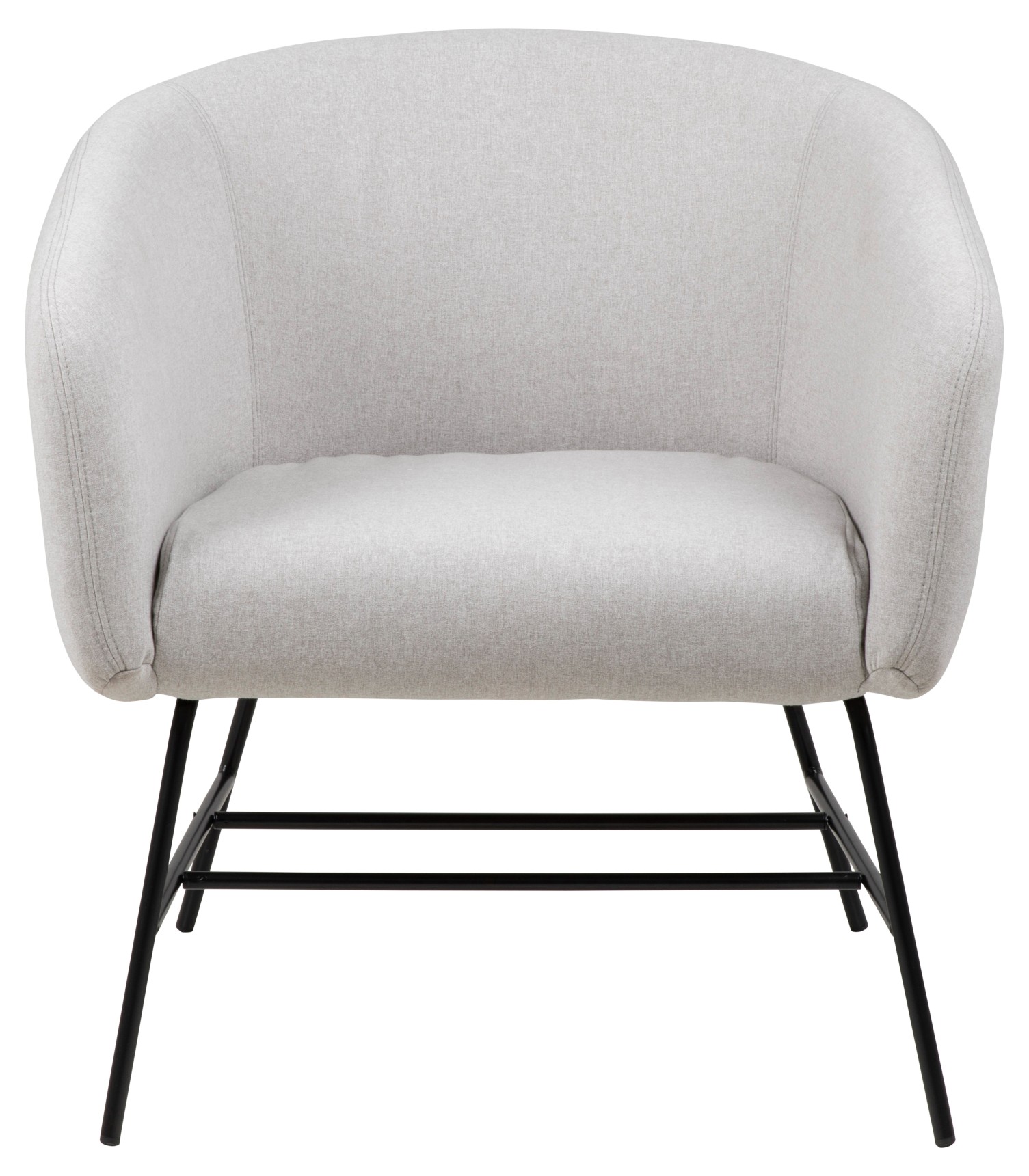 Fauteuil in fluweel - lichtgrijs