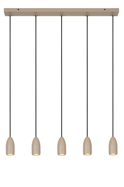 Hanglamp Evora met vijf pendels - taupe