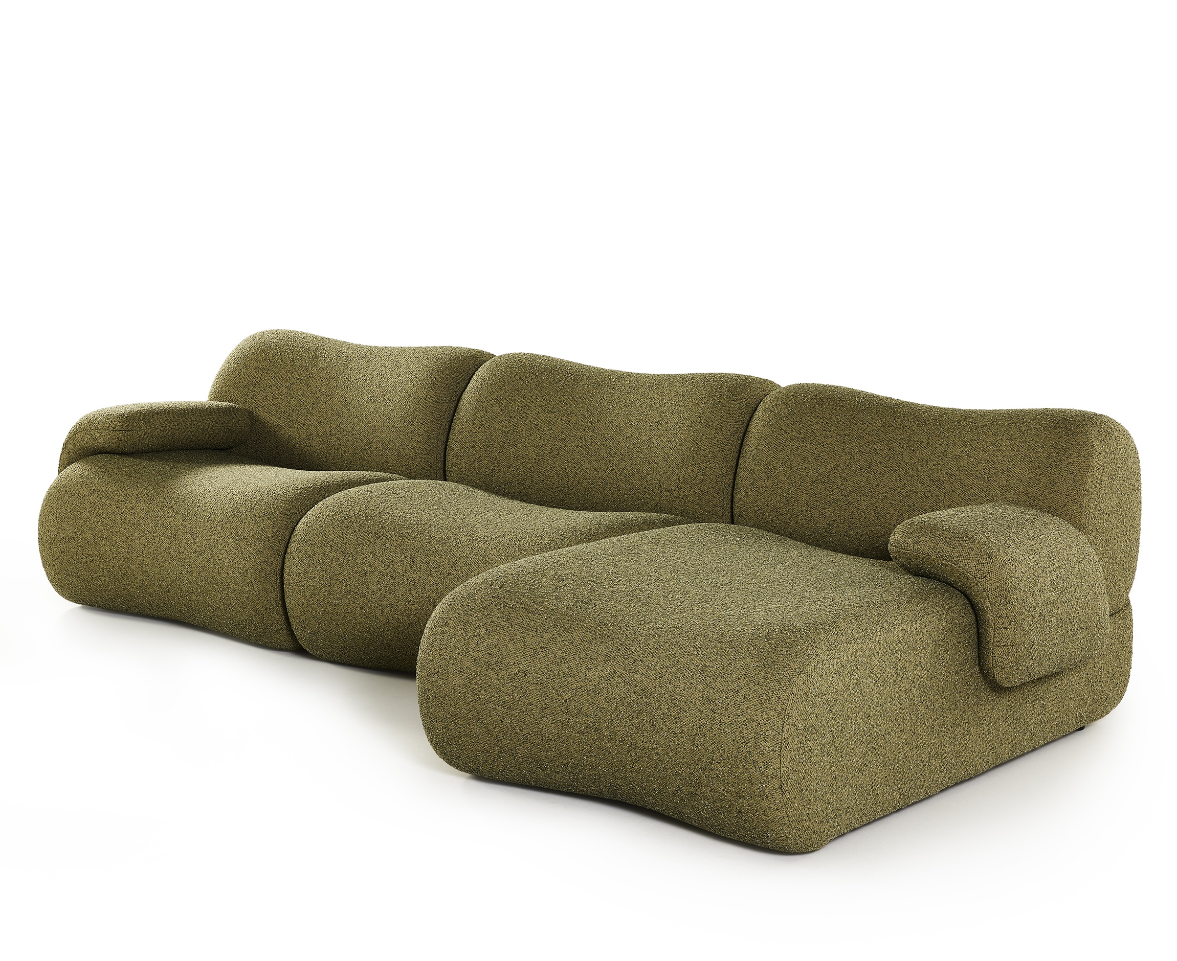 Hoeksalon Lux met longchair (rechts) - donkergroen