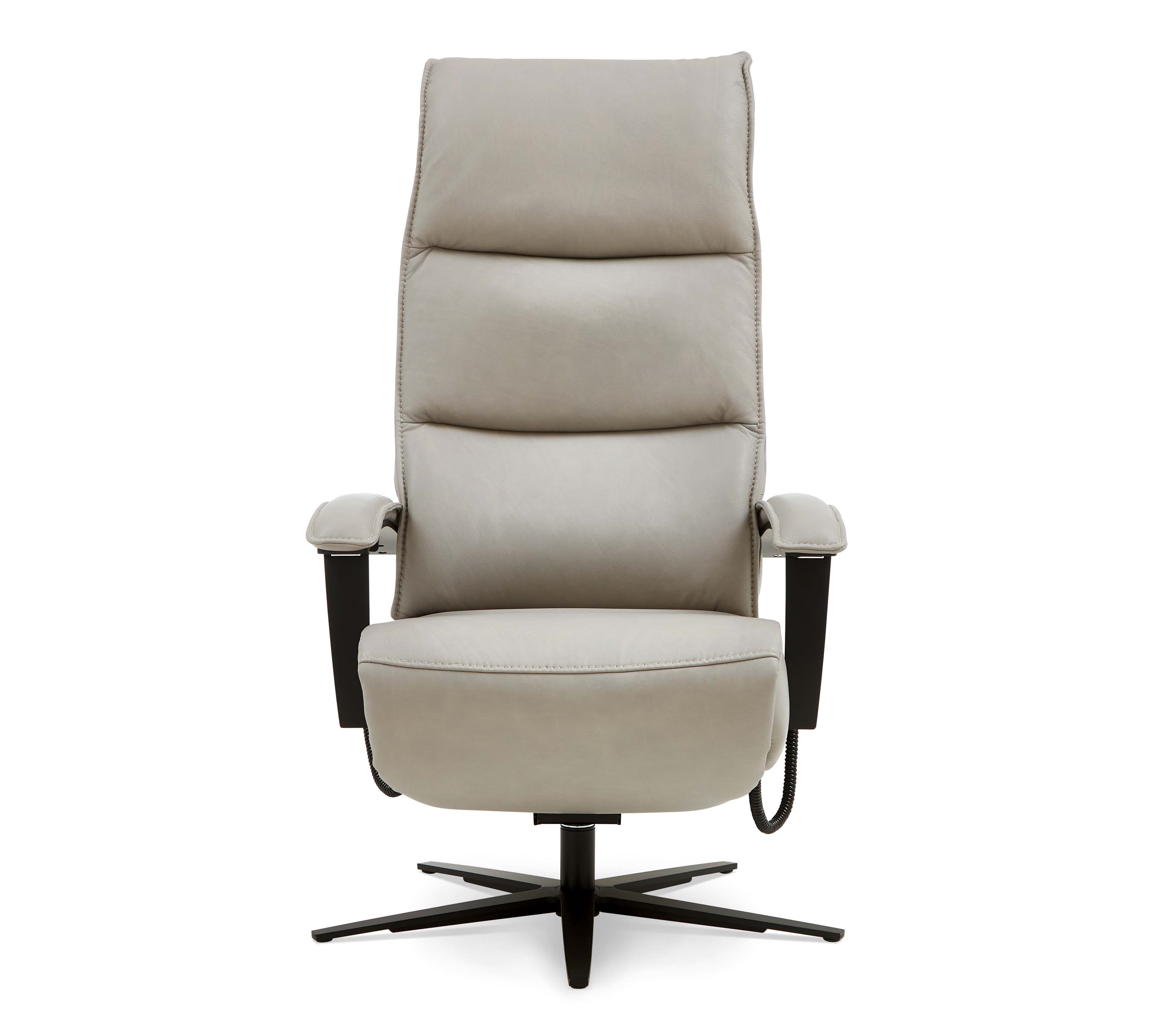 Elektrische relaxzetel Hathi in leder Medium - grijs