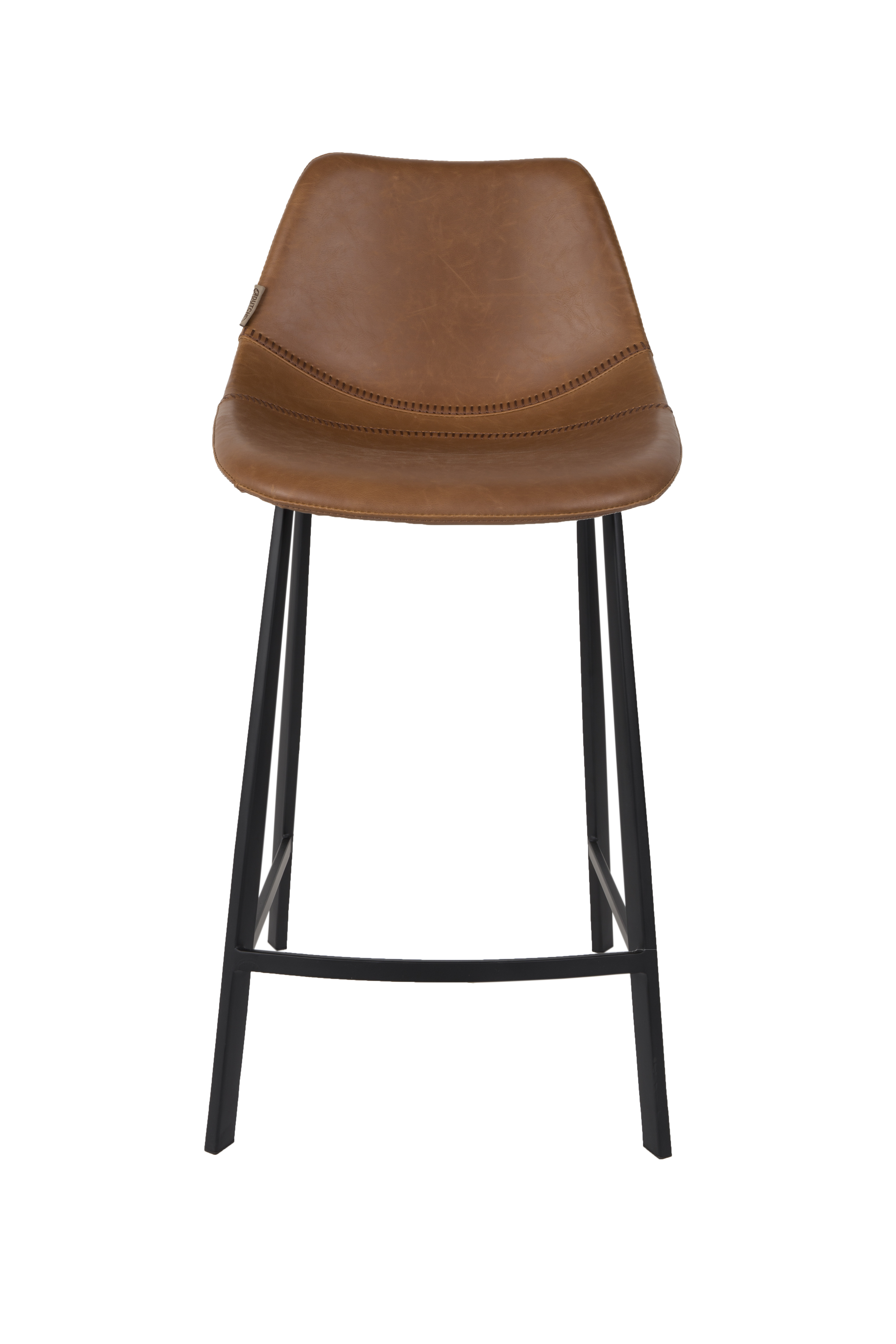 Counterstoel Franky in lederlook 65cm - bruin