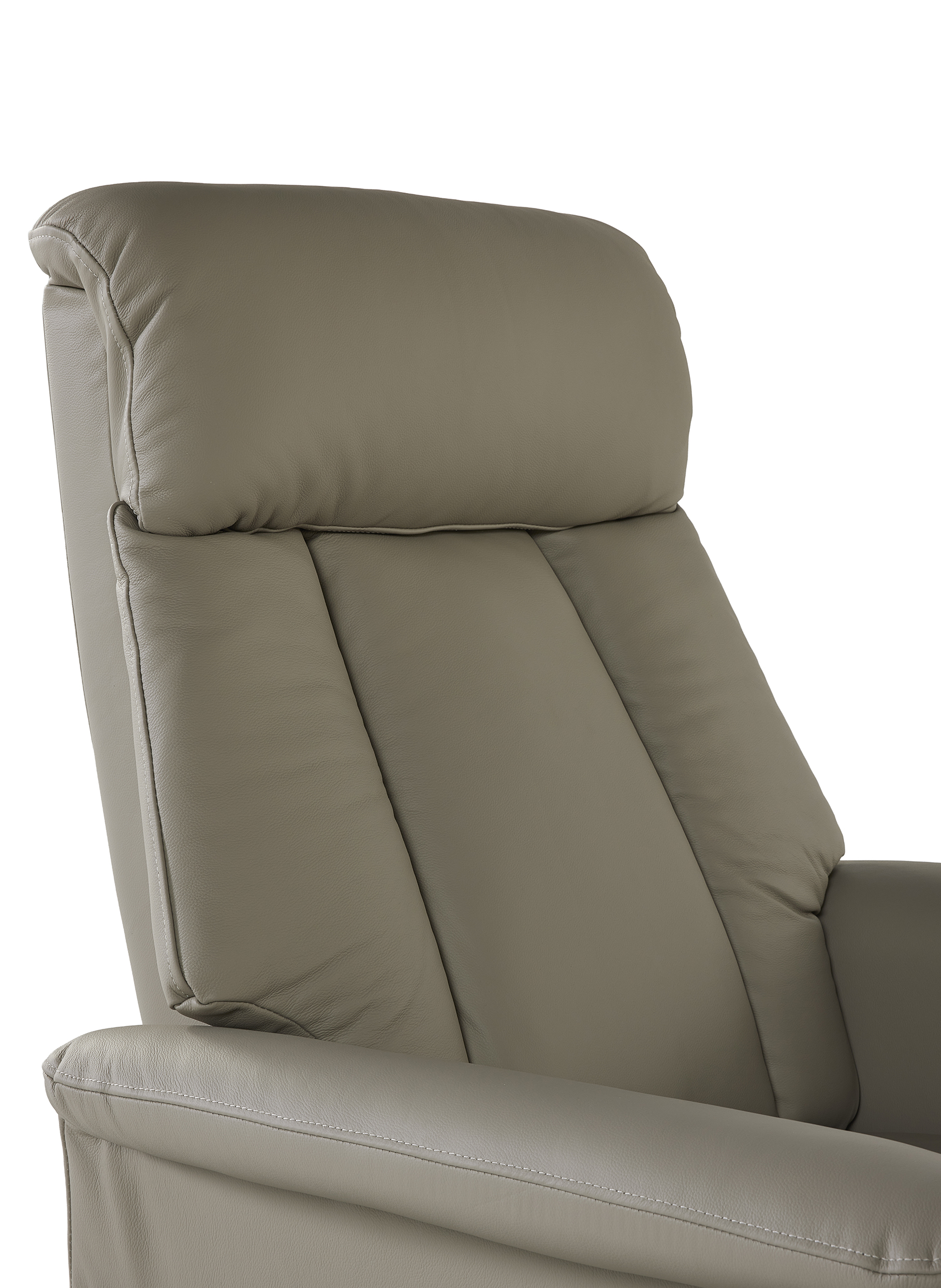 Elektrische relaxzetel met uitstaphulp - lichtgrijs leder