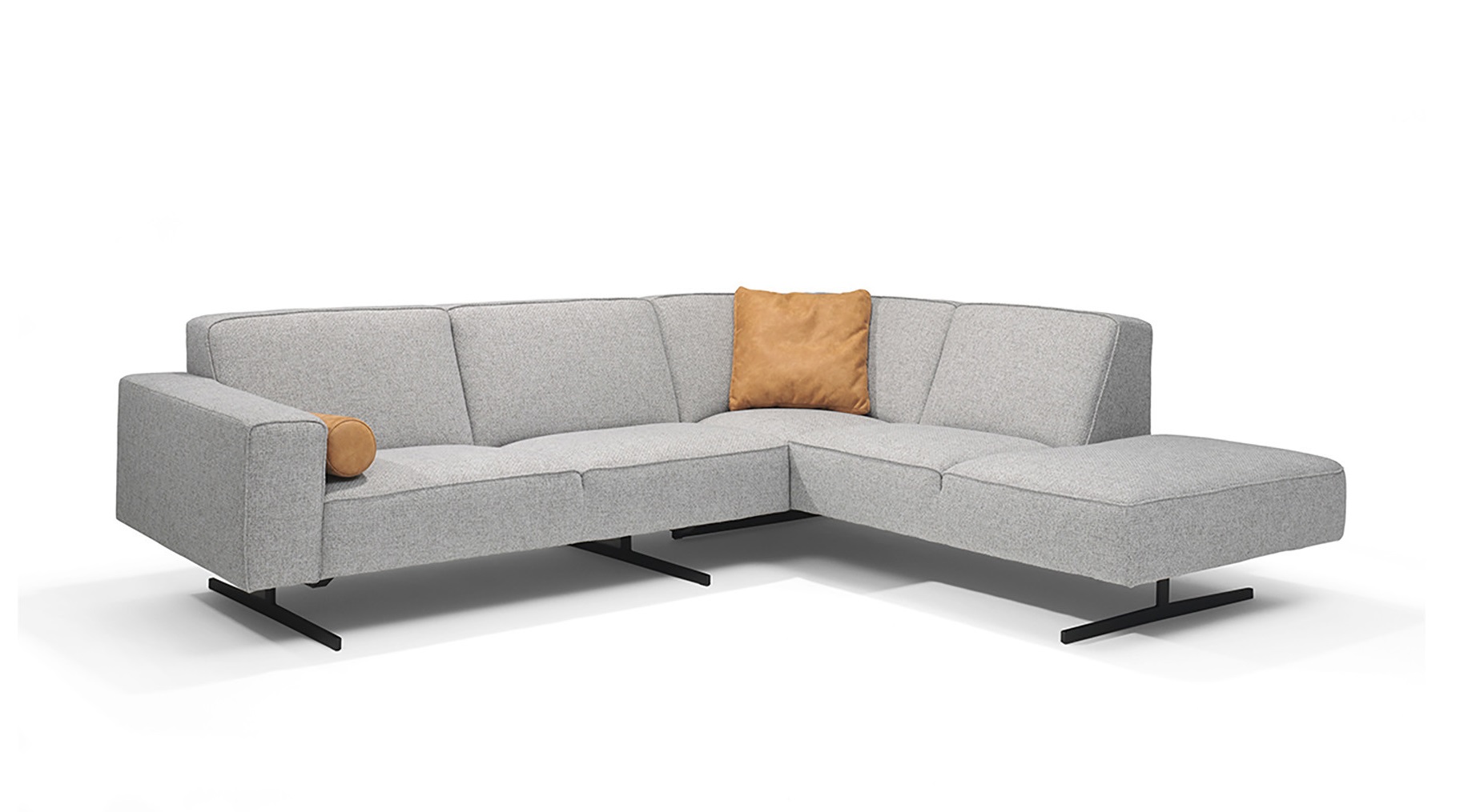Hoeksalon met longchair (rechts) - lichtgrijs