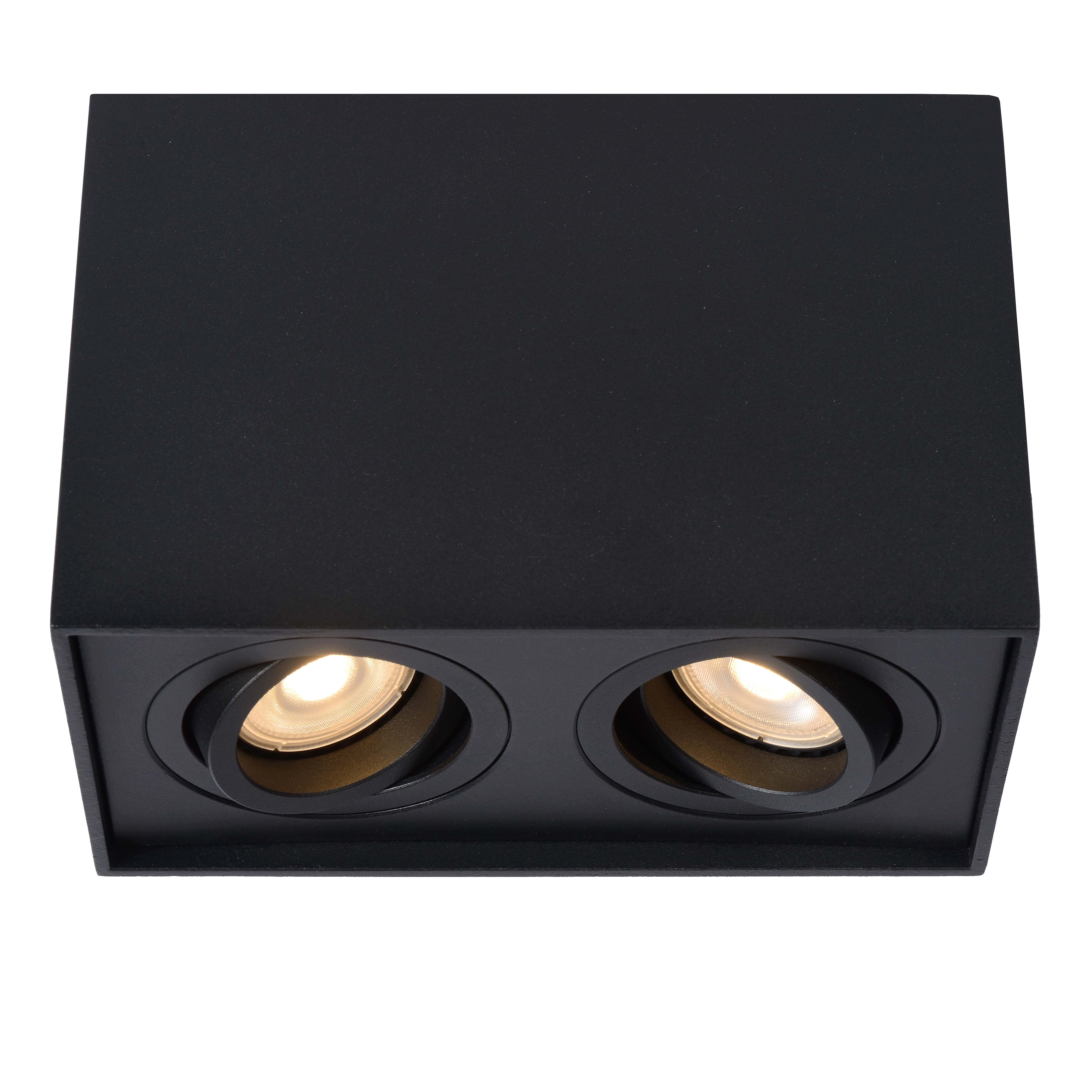 Plafondspot Tube 2xGU10 - zwart
