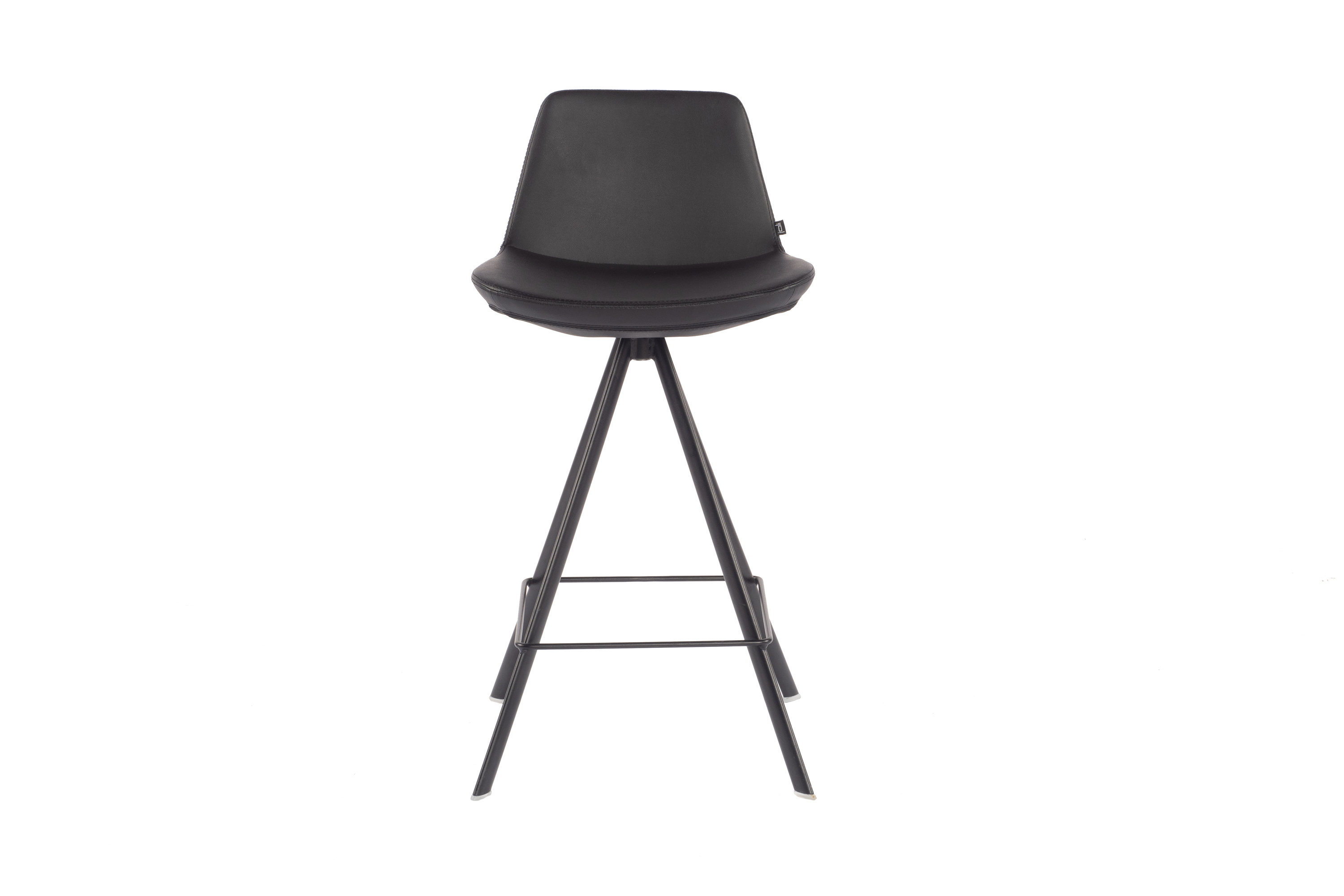 Counterstoel Rafael in lederlook 66cm - zwart