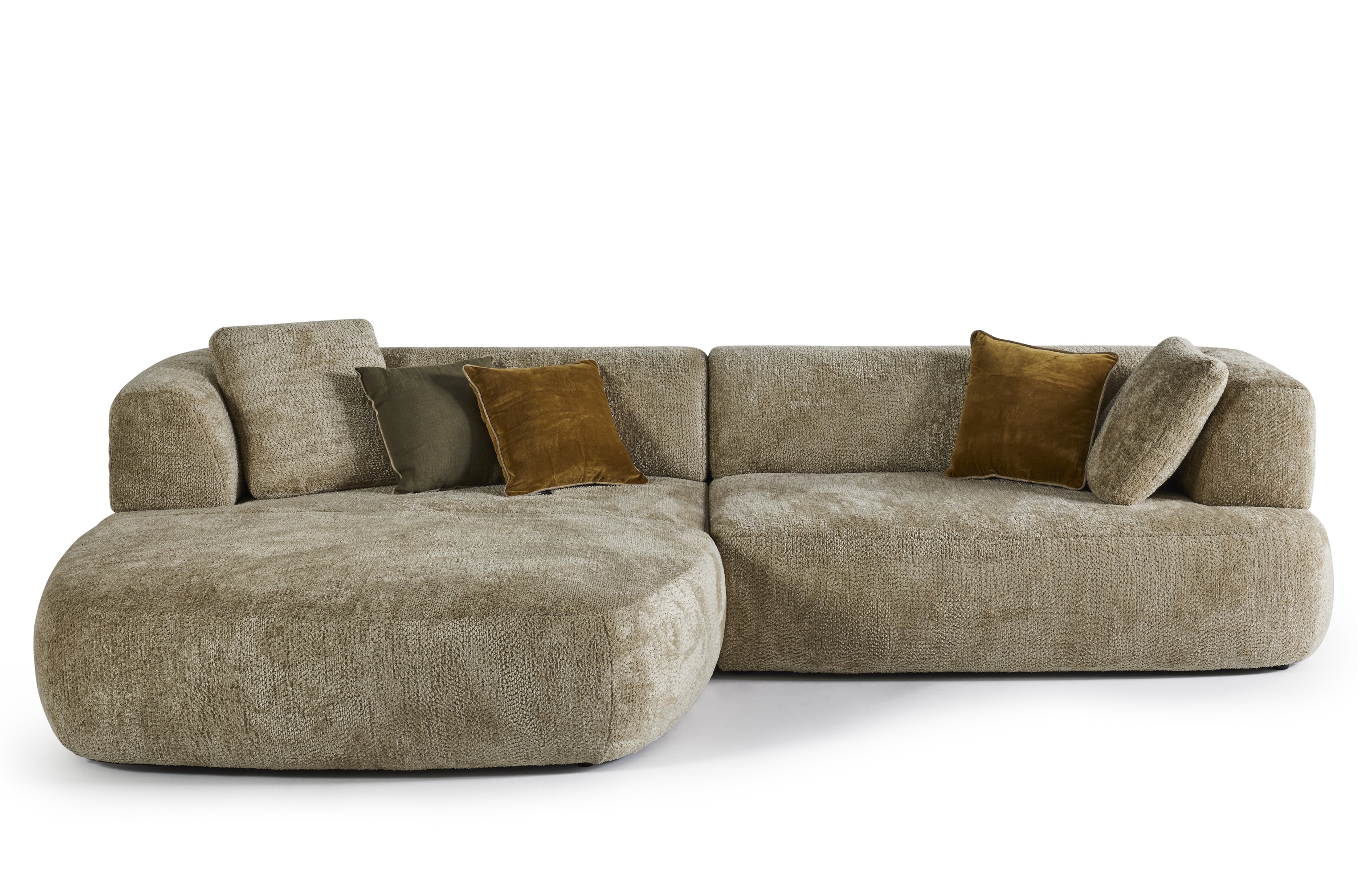 Hoeksalon met longchair (links) - Papyrus groen