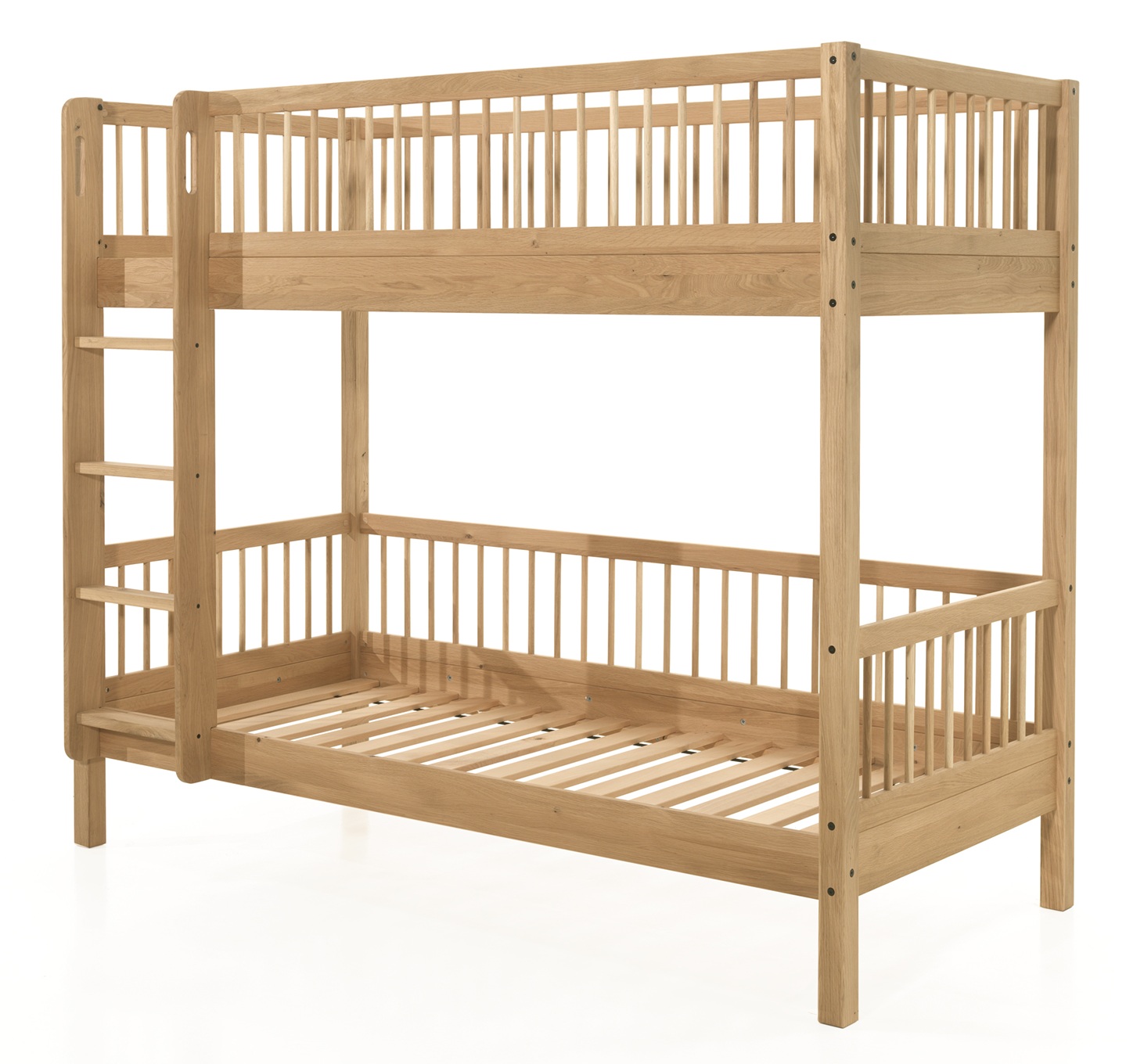 Stapelbed 90x200cm met rechte trap - oak
