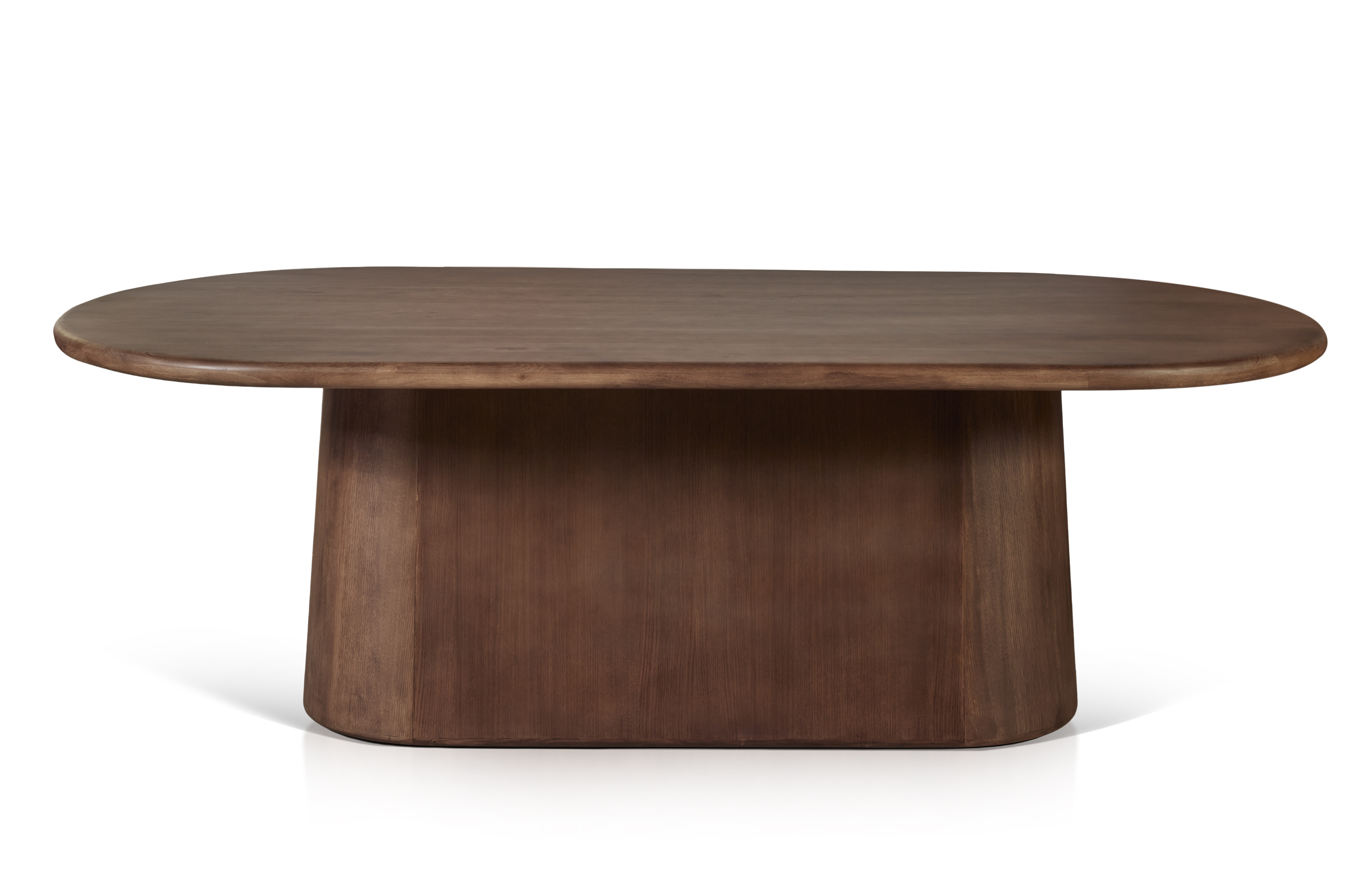 Ovale tafel in eik 240x110cm - donkerbruin