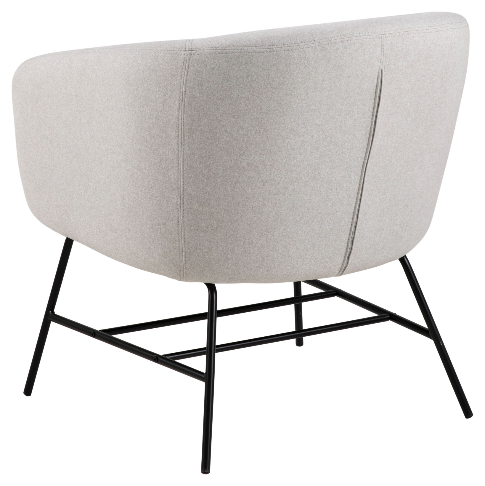 Fauteuil in fluweel - lichtgrijs
