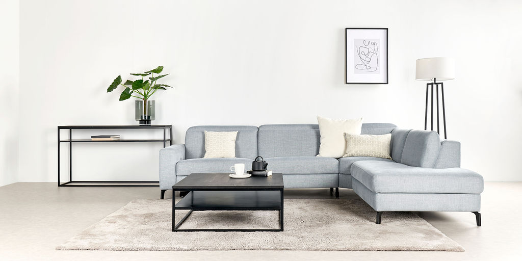 Hoeksalon met elektrische relax (rechts) - grijs