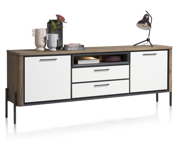 Dressoir 216cm 2 deuren, 2 lades, 1 open vak