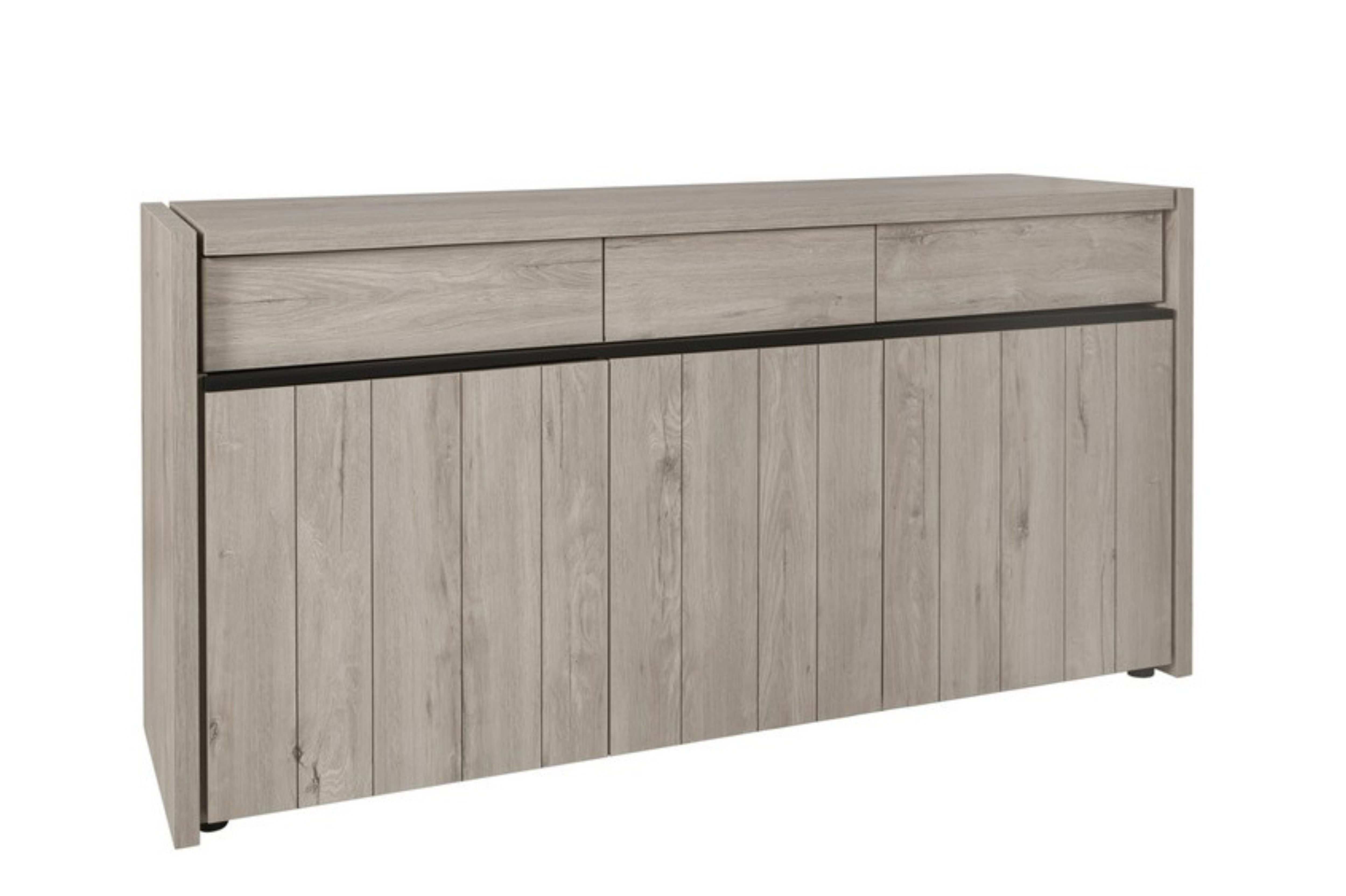 Dressoir met 3 deuren en 3 lades B193cm - lichtgrijs eiken