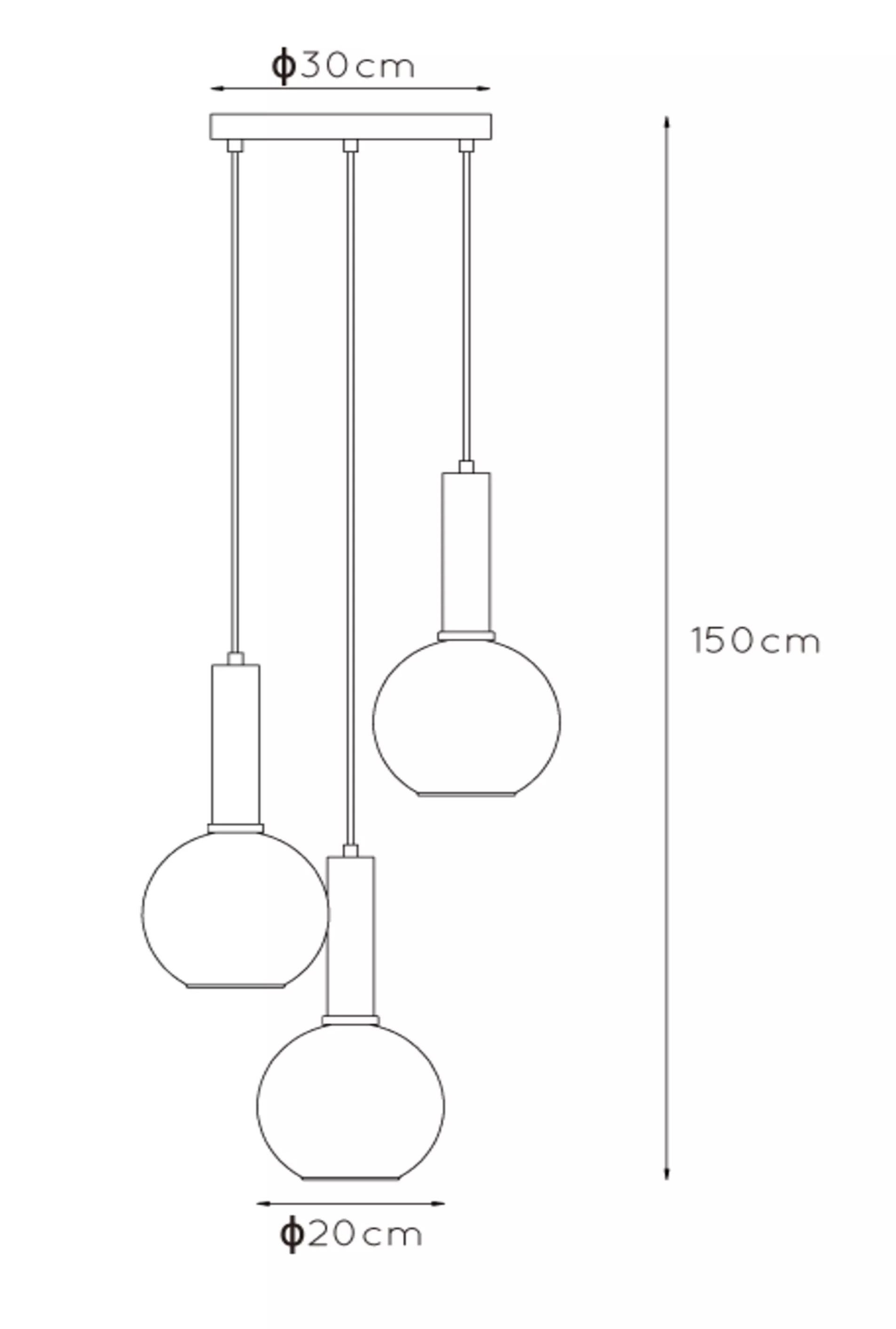 Hanglamp Marius met drie pendels - zwart fumé