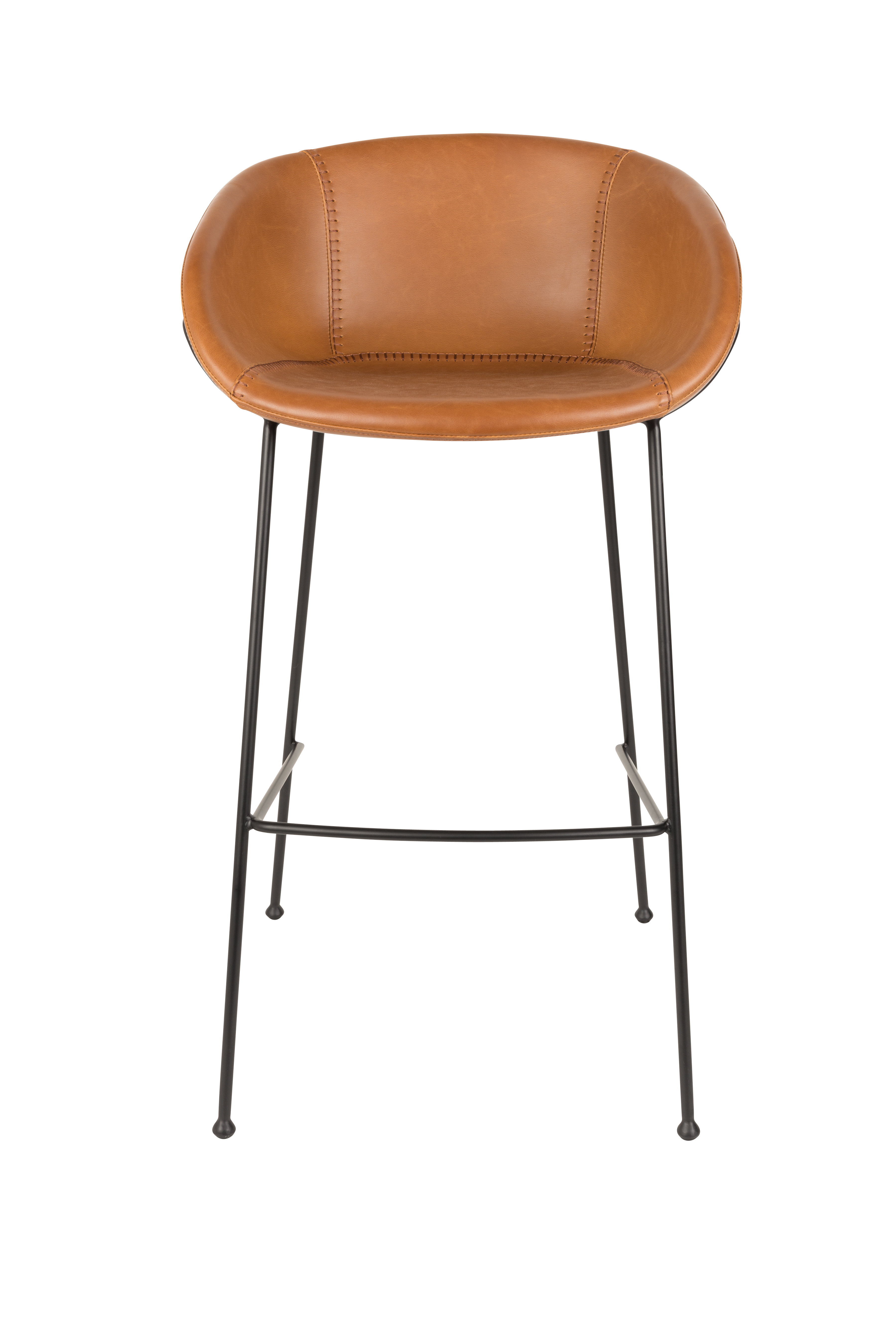 Barstoel Feston in lederlook - cognac