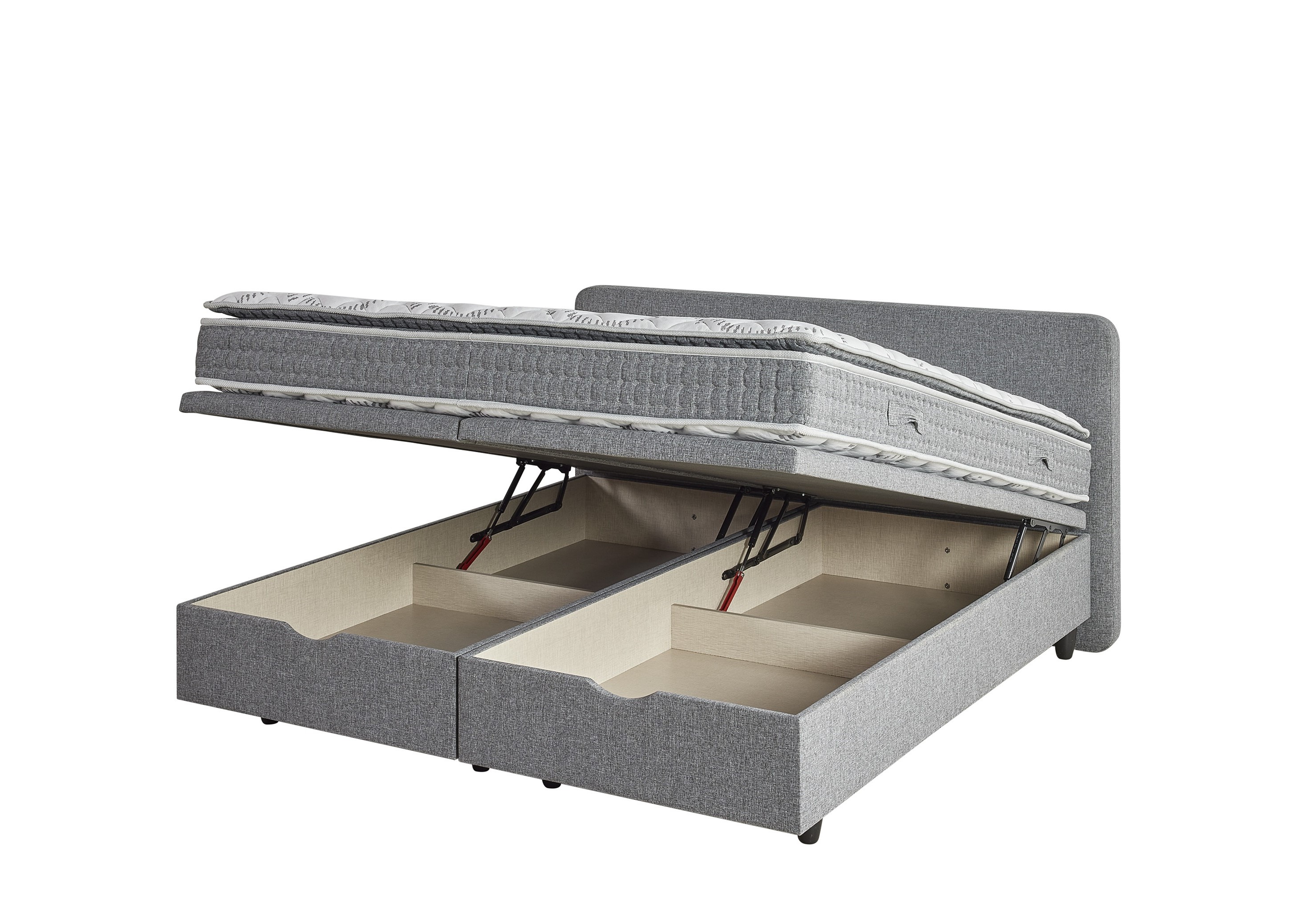 Boxspring met opbergruimte (incl. matras) 160x200cm - donkergrijs