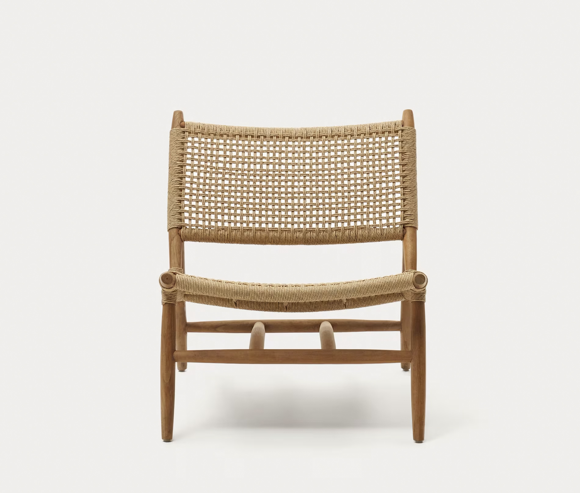 Fauteuil uit massieve teak - naturel