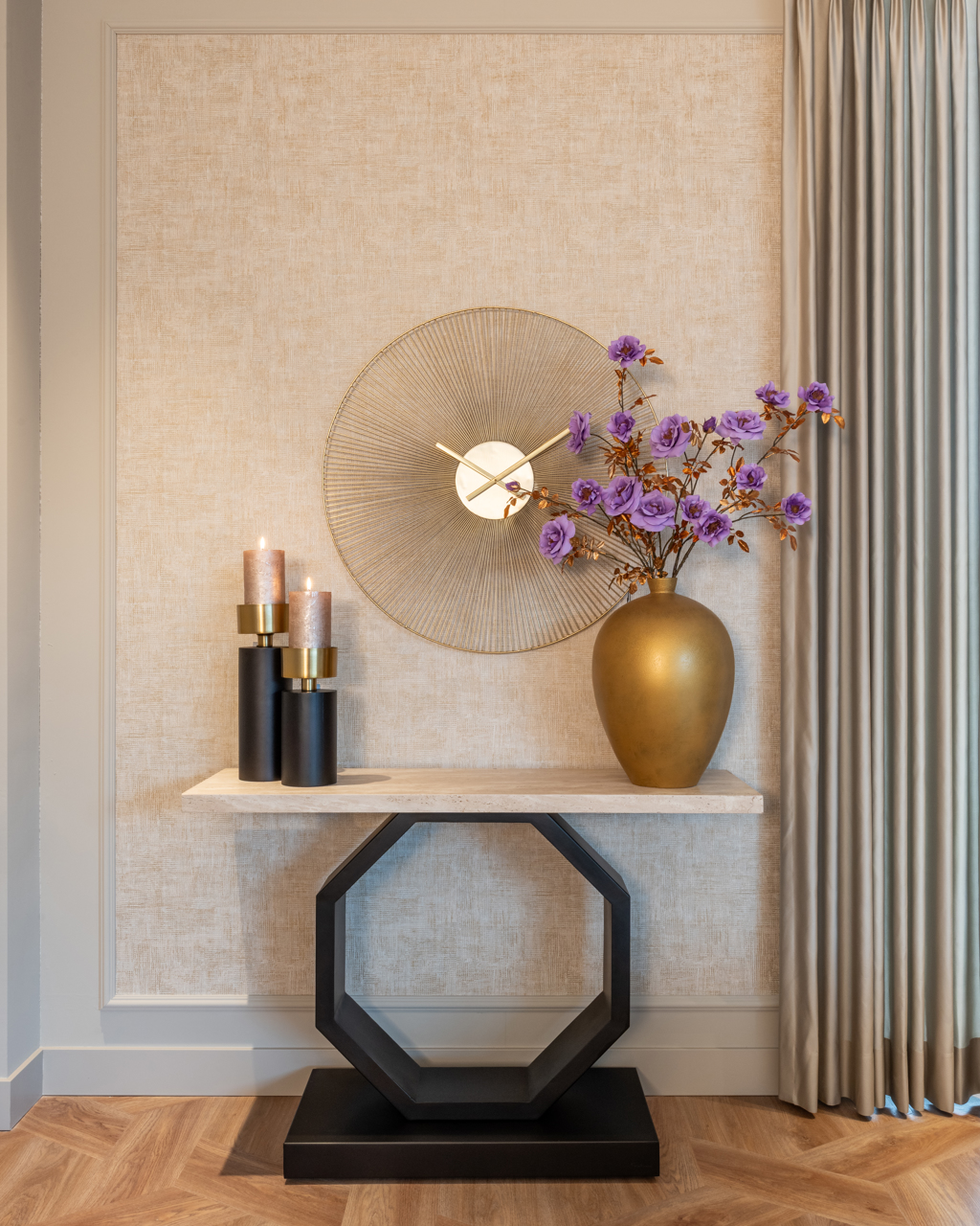 Consoletafel Avalon - travertine/metaal