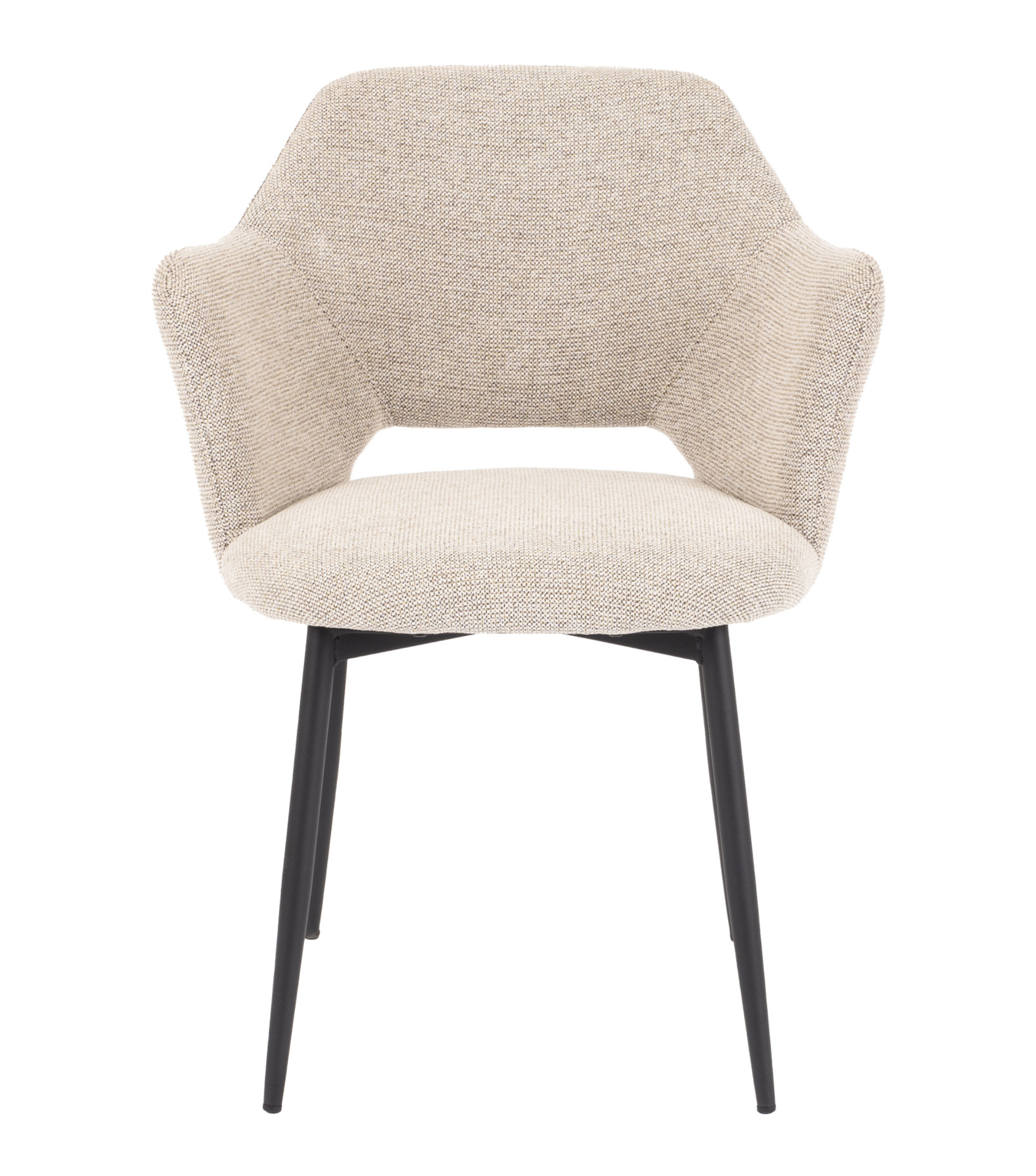 Kuipstoel met open rug - ecru
