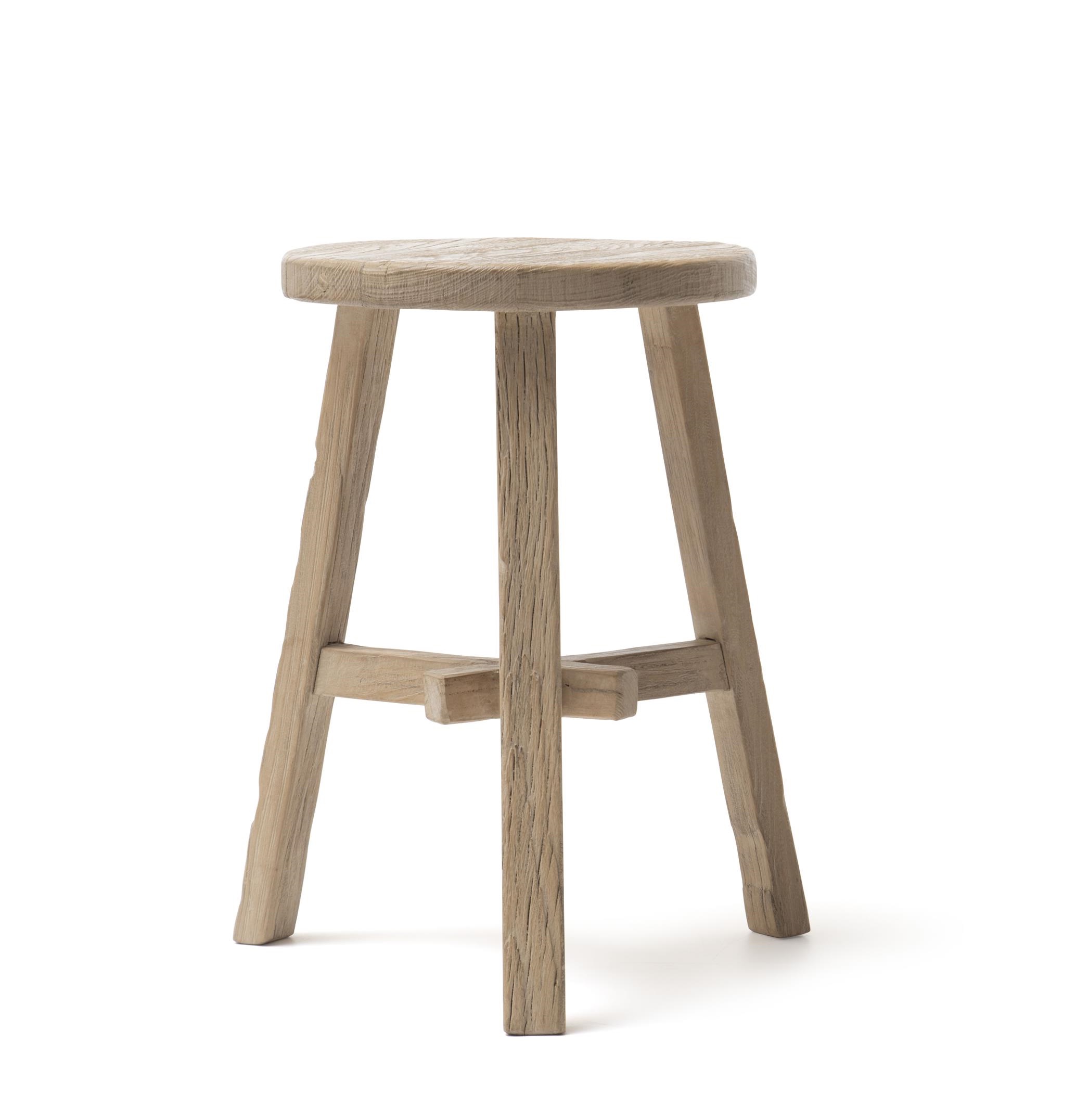 Houten krukje Mex dia. 32cm - natuur iepenhout