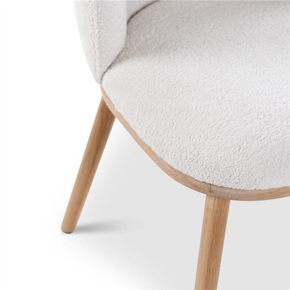 Armstoel - wit/eiken naturel