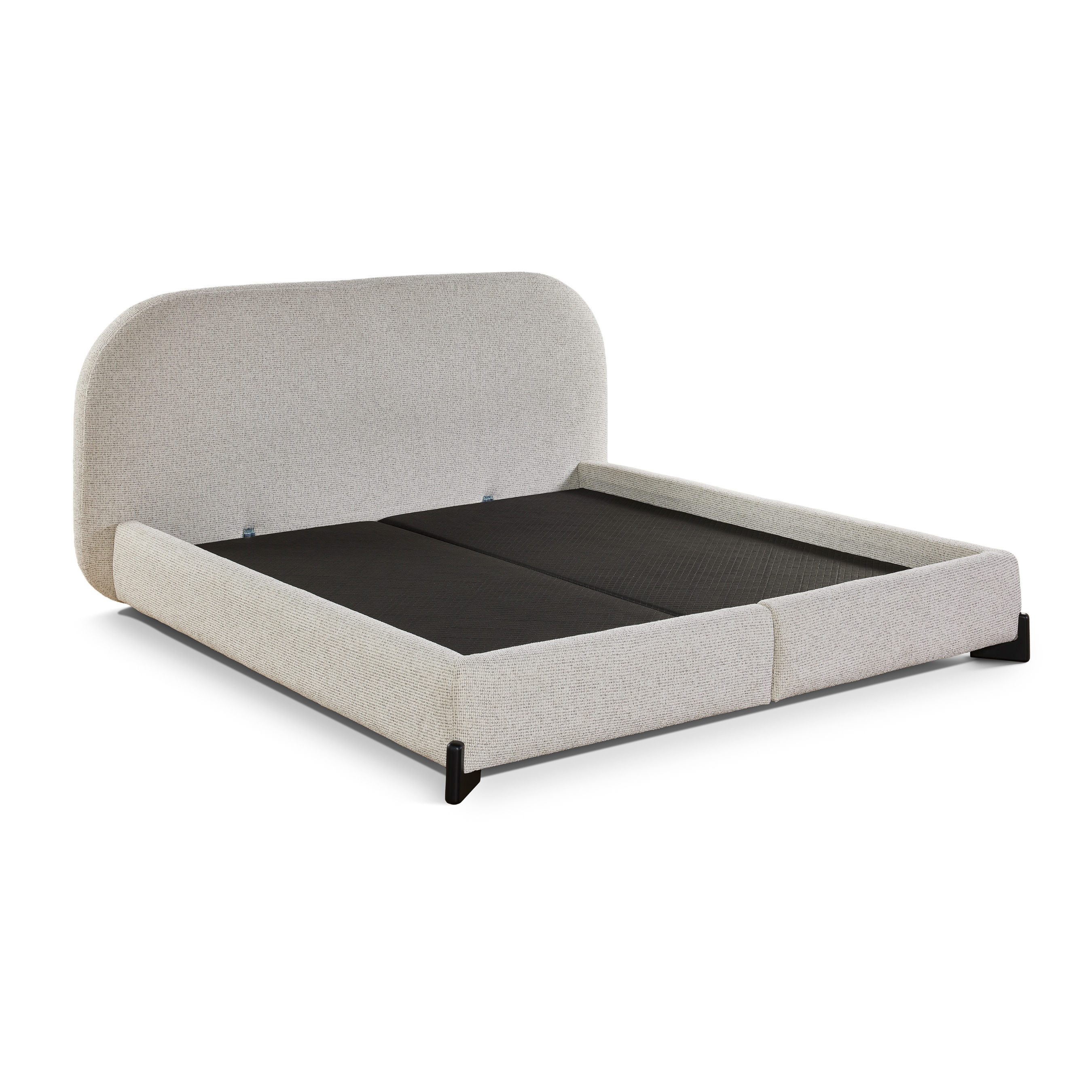 Boxspring met afgerond hoofdbord (excl. matras) 180x200cm - lichtgrijs