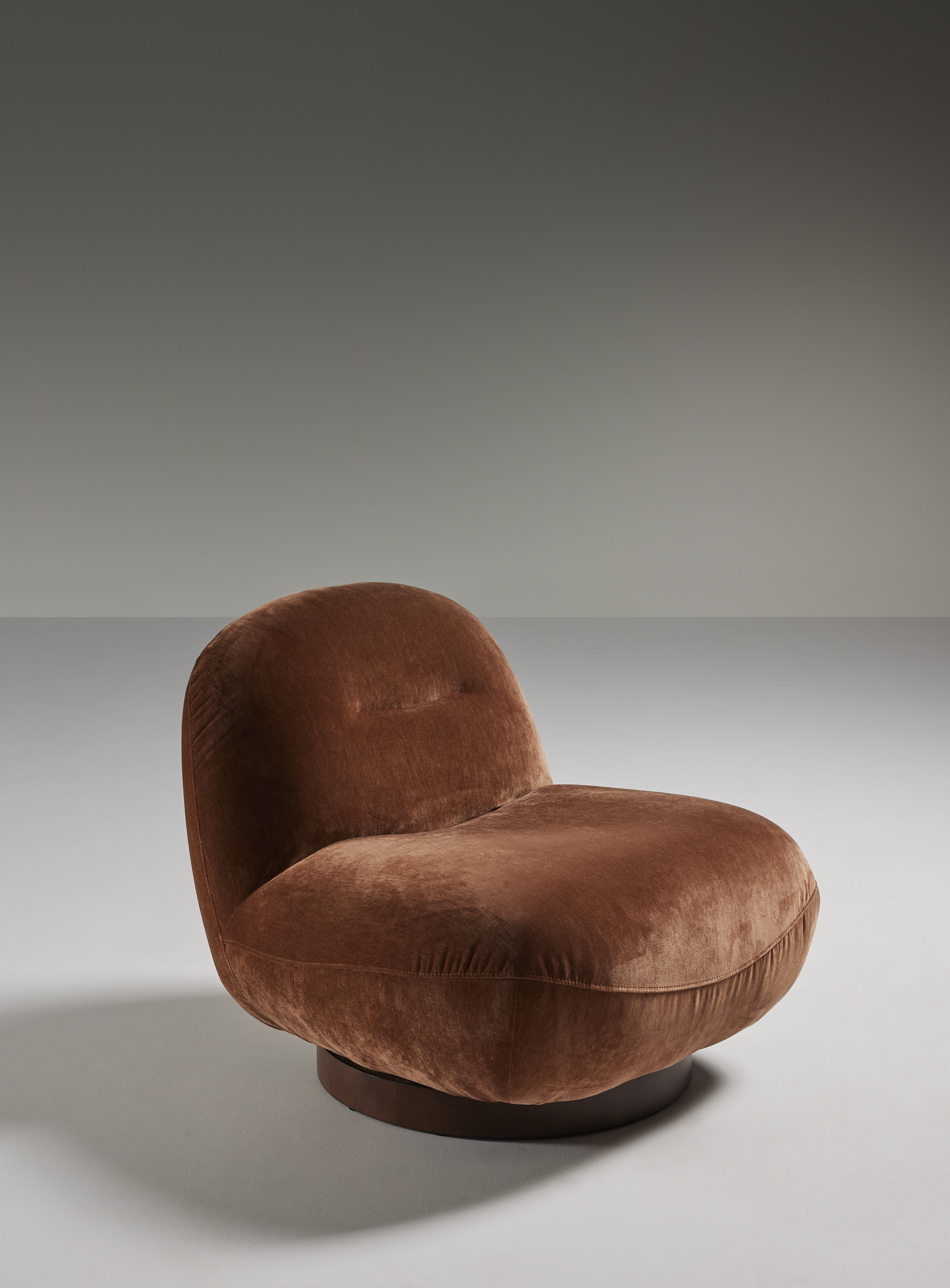 Draaifauteuil - Merino caramel bruin 